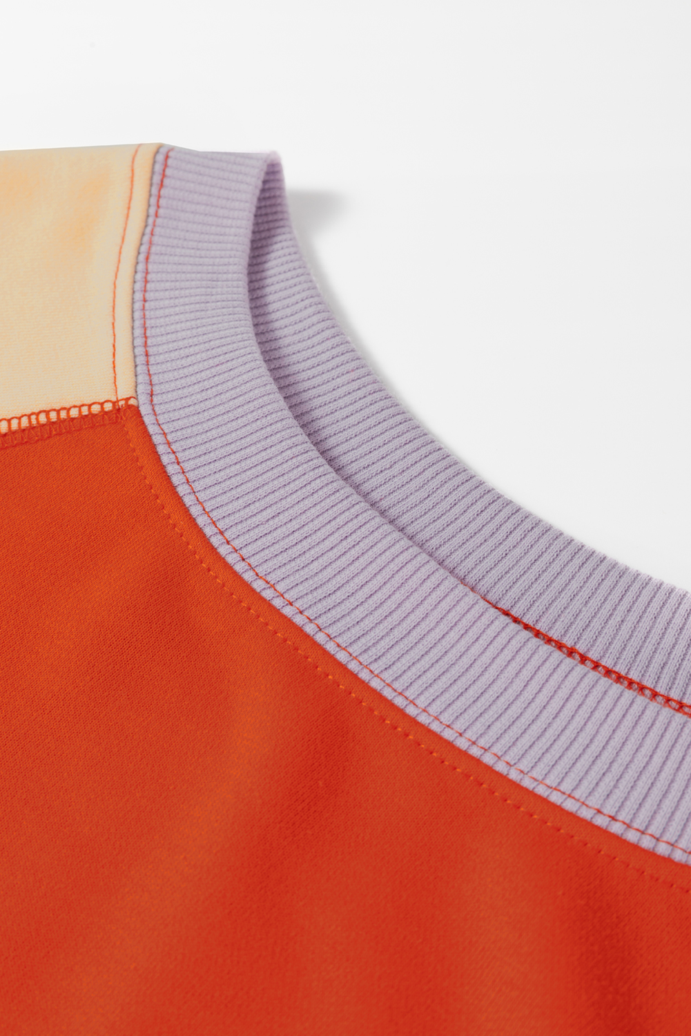 Women's Top, Orange Color Block, Raglan Sleeve, Loose Fit, Long Sleeve, Casual Style, Side Slits, Comfortable, Daily Wear, Fashion Blouse, Fall Fashion, Shift Silhouette, Stylish Design, Tops, Long Sleeve Tops - Detail View 8 Women's Top, Orange Color Block, Raglan Sleeve, Loose Fit, Long Sleeve, Casual Style, Side Slits, Comfortable, Daily Wear, Fashion Blouse, Fall Fashion, Shift Silhouette, Stylish Design, Tops, Long Sleeve Tops - Detail View 8