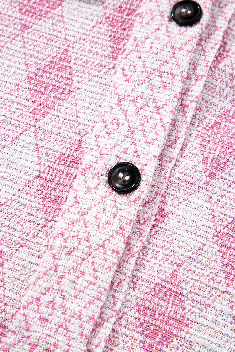 Stylish Pink Checkered Jacket: Casual Spring Outerwear - Detail View 12 Stylish Pink Checkered Jacket: Casual Spring Outerwear - Detail View 12