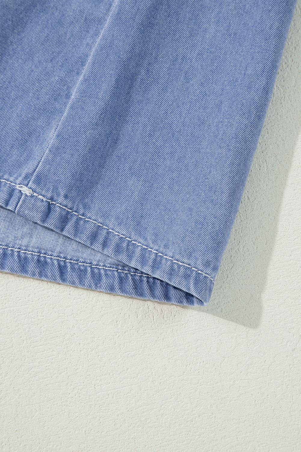 Timeless Chambray Maxi Dress with Deep V Neck and Flared Sleeves - Detail View 10 Timeless Chambray Maxi Dress with Deep V Neck and Flared Sleeves - Detail View 10