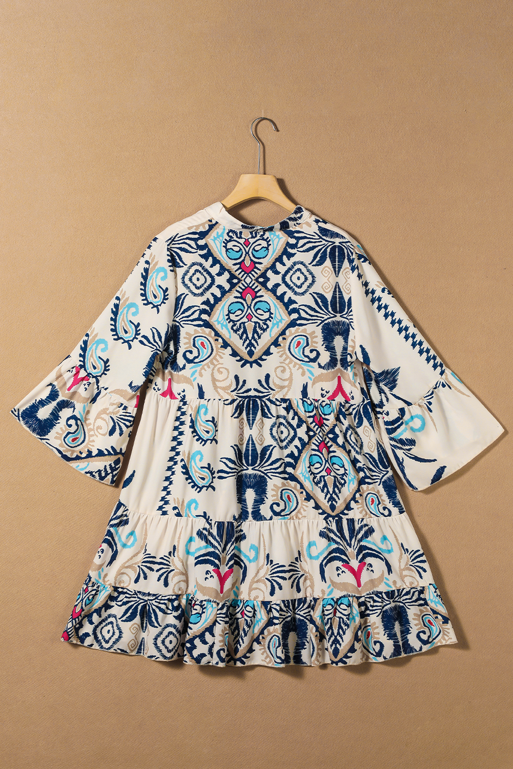 Add a bold and vibrant touch to your wardrobe with this Women's White Printed Tribal Print Bracelet Sleeve Buttoned Mini Dress. The tribal print design adds a unique and eye-catching element to the dress, perfect for making a statement. The bracelet sleeves give a stylish and trendy look, while the buttoned design adds a touch of sophistication. Made from premium 100% polyester, this mini dress ensures durability and comfort. The high waistline and A-line silhouette create a flattering and feminine fit. Versatile and chic, this dress is perfect for both casual outings and dressier occasions. Stand out from the crowd and showcase your bohemian style with this must-have white printed mini dress. - Detail View 14 Add a bold and vibrant touch to your wardrobe with this Women's White Printed Tribal Print Bracelet Sleeve Buttoned Mini Dress. The tribal print design adds a unique and eye-catching element to the dress, perfect for making a statement. The bracelet sleeves give a stylish and trendy look, while the buttoned design adds a touch of sophistication. Made from premium 100% polyester, this mini dress ensures durability and comfort. The high waistline and A-line silhouette create a flattering and feminine fit. Versatile and chic, this dress is perfect for both casual outings and dressier occasions. Stand out from the crowd and showcase your bohemian style with this must-have white printed mini dress. - Detail View 14