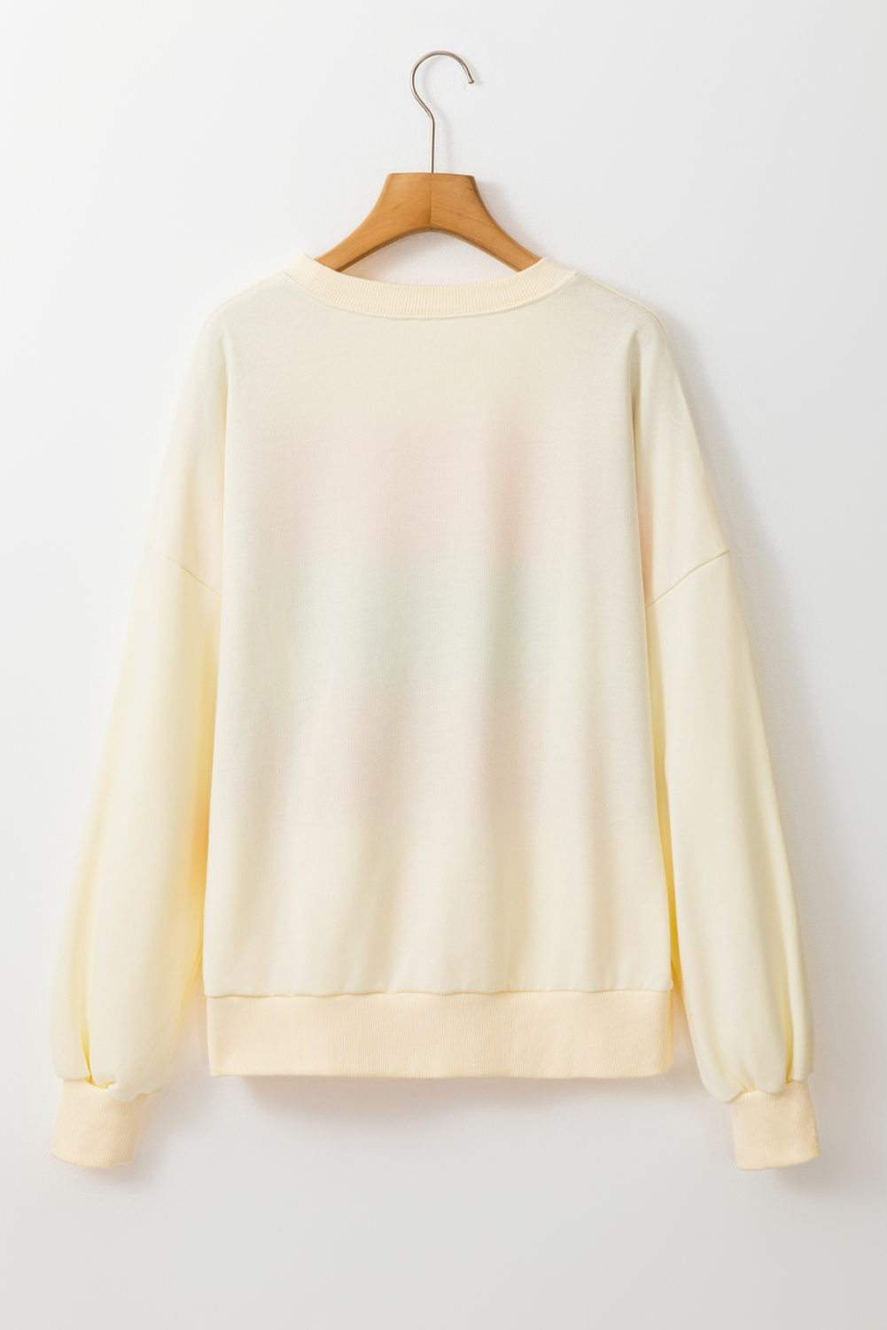Trendy Casual Sweatshirt - White Colorblock Patchwork with Long Sleeves and Drop Shoulders - Detail View 7 Trendy Casual Sweatshirt - White Colorblock Patchwork with Long Sleeves and Drop Shoulders - Detail View 7