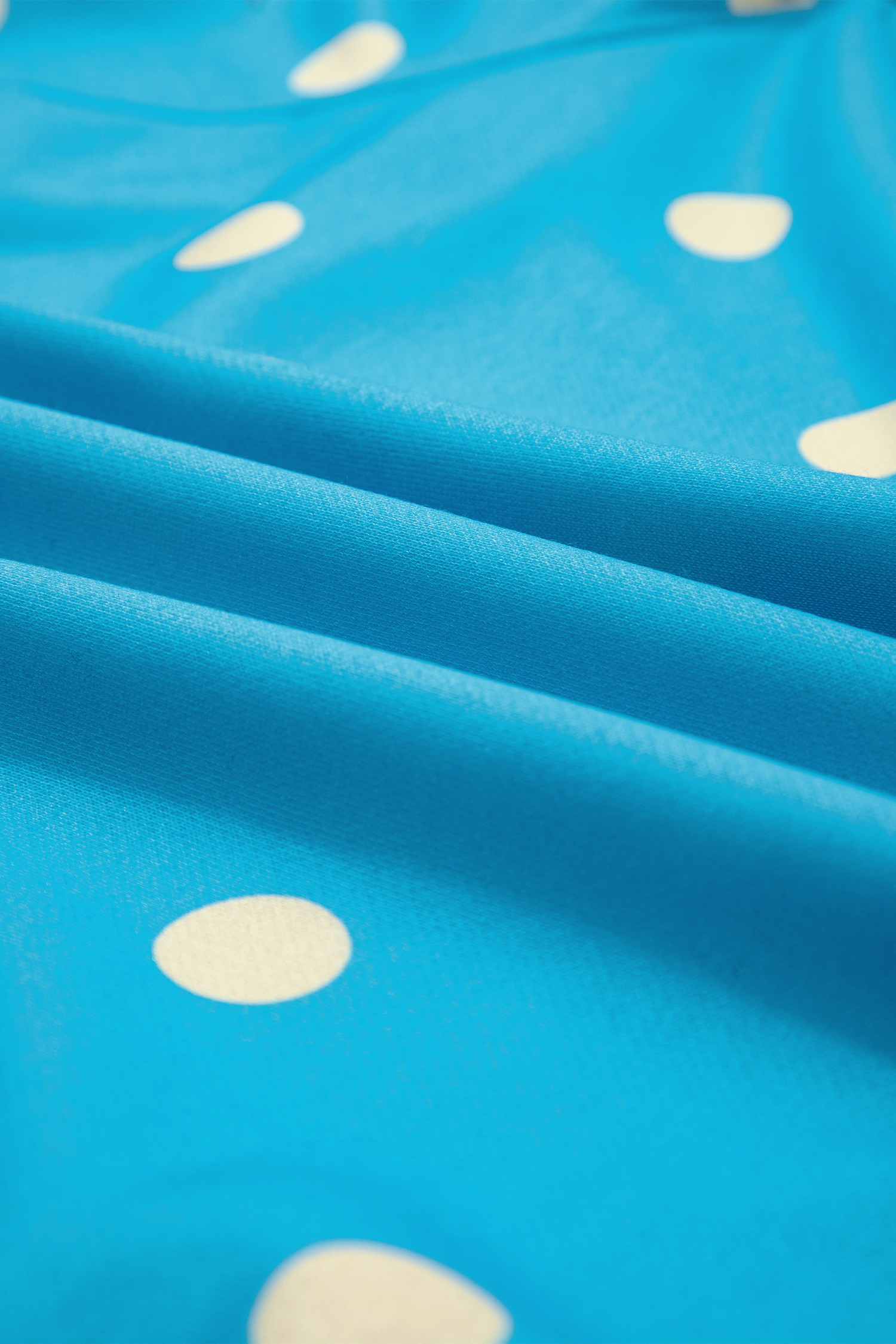 Women's Blue Lounge Set, Cozy Polka Dot Hooded Active Wear - Detail View 14 Women's Blue Lounge Set, Cozy Polka Dot Hooded Active Wear - Detail View 14