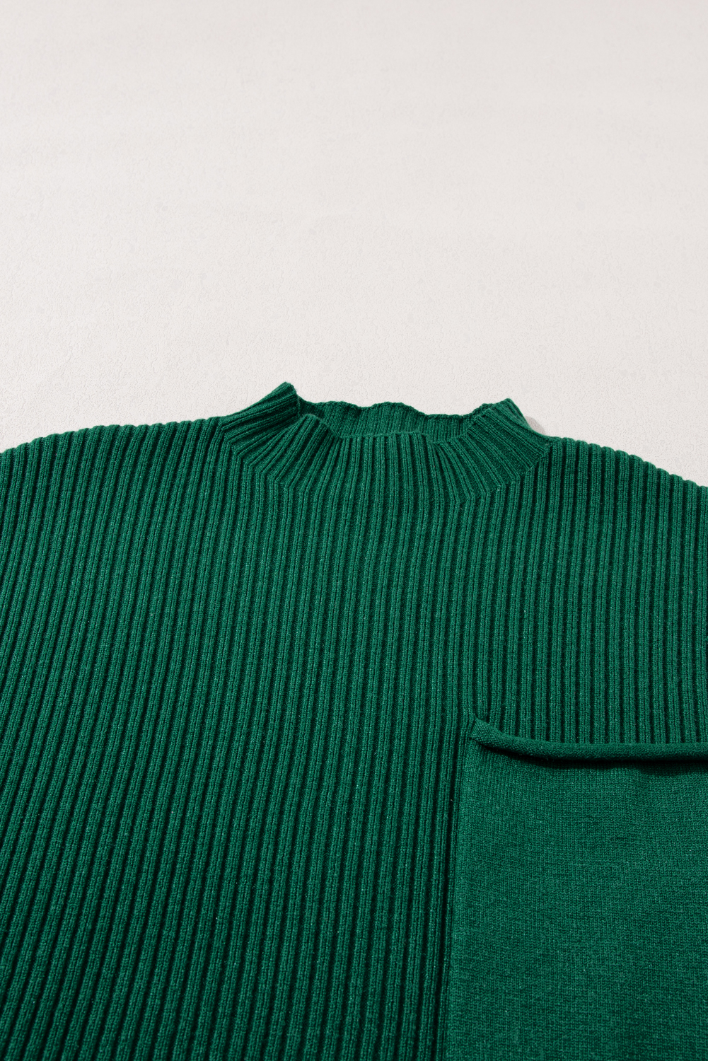 Short Sleeve Ribbed Sweater, Trendy High Neck Daily Pullover - Detail View 9 Short Sleeve Ribbed Sweater, Trendy High Neck Daily Pullover - Detail View 9
