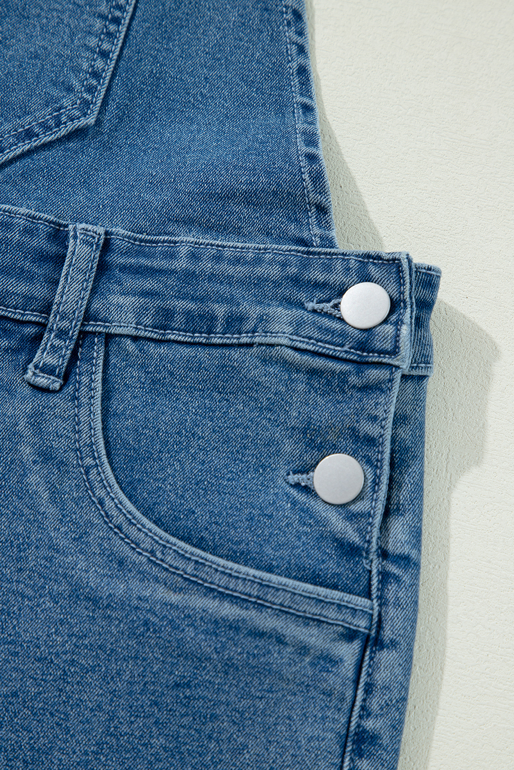 Women's Overalls, Dusk Blue, Adjustable Tie Straps, Cropped Jumpsuit, Wide Leg, Casual Style, Denim Fabric, Daily Wear, Vacation Outfit, Beachwear, Practical Pocket, High Waist, Solid Color, Fashionable, Trendy, Outdoor Activities - Detail View 12 Women's Overalls, Dusk Blue, Adjustable Tie Straps, Cropped Jumpsuit, Wide Leg, Casual Style, Denim Fabric, Daily Wear, Vacation Outfit, Beachwear, Practical Pocket, High Waist, Solid Color, Fashionable, Trendy, Outdoor Activities - Detail View 12