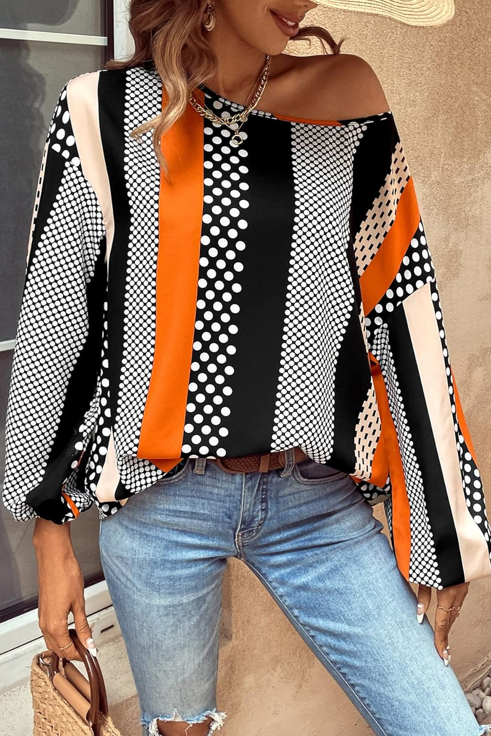 Chic and Comfortable Women's Blouse with Puff Sleeves and Fun Polka Dot Pattern - Detail View 6 Chic and Comfortable Women's Blouse with Puff Sleeves and Fun Polka Dot Pattern - Detail View 6