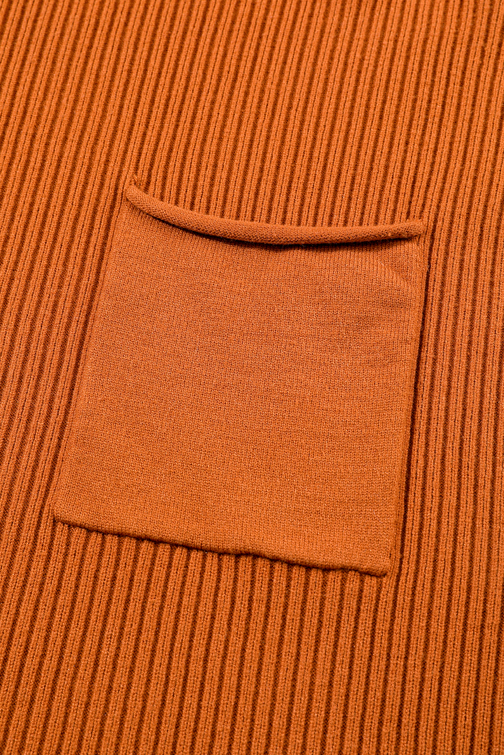Mock Neck Ribbed Knit Top, Comfortable Daily Pocket Sweater - Detail View 8 Mock Neck Ribbed Knit Top, Comfortable Daily Pocket Sweater - Detail View 8