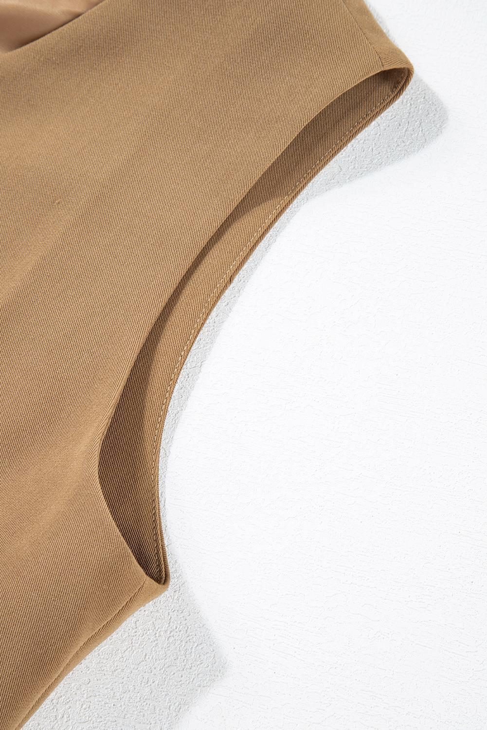 Women's Chestnut Solid Color V Neck Suit Vest - Detail View 11 Women's Chestnut Solid Color V Neck Suit Vest - Detail View 11