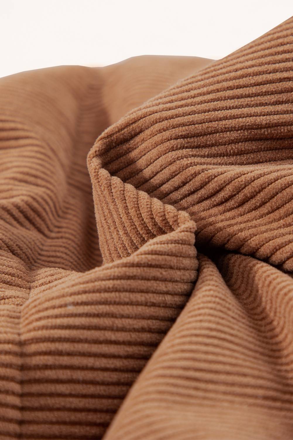 Casual Coffee Corduroy Puffer Vest with Stand Neck Design - Detail View 12 Casual Coffee Corduroy Puffer Vest with Stand Neck Design - Detail View 12