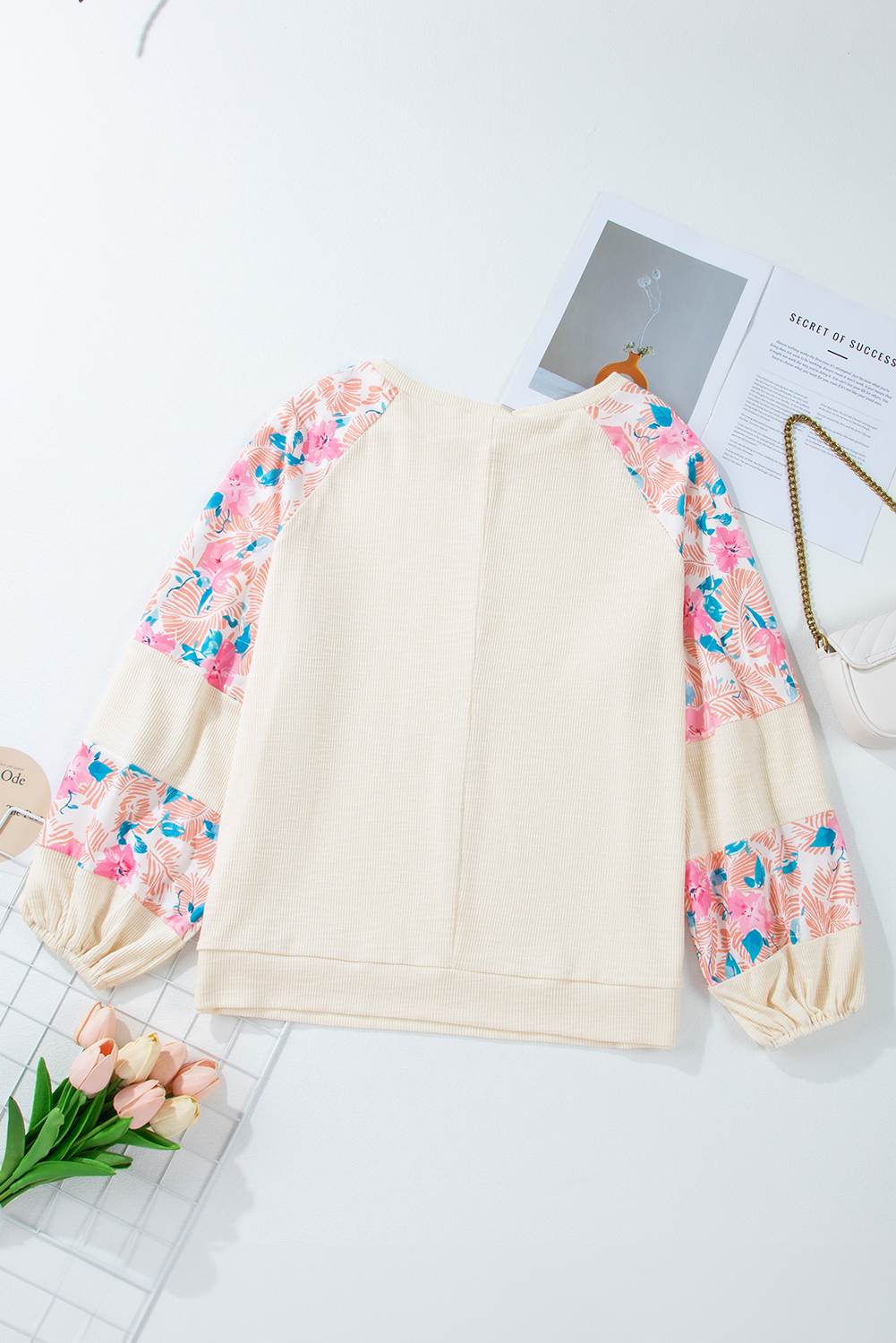Feminine Floral Patchwork Top - Plus Size Flattering Fit - Detail View 7 Feminine Floral Patchwork Top - Plus Size Flattering Fit - Detail View 7