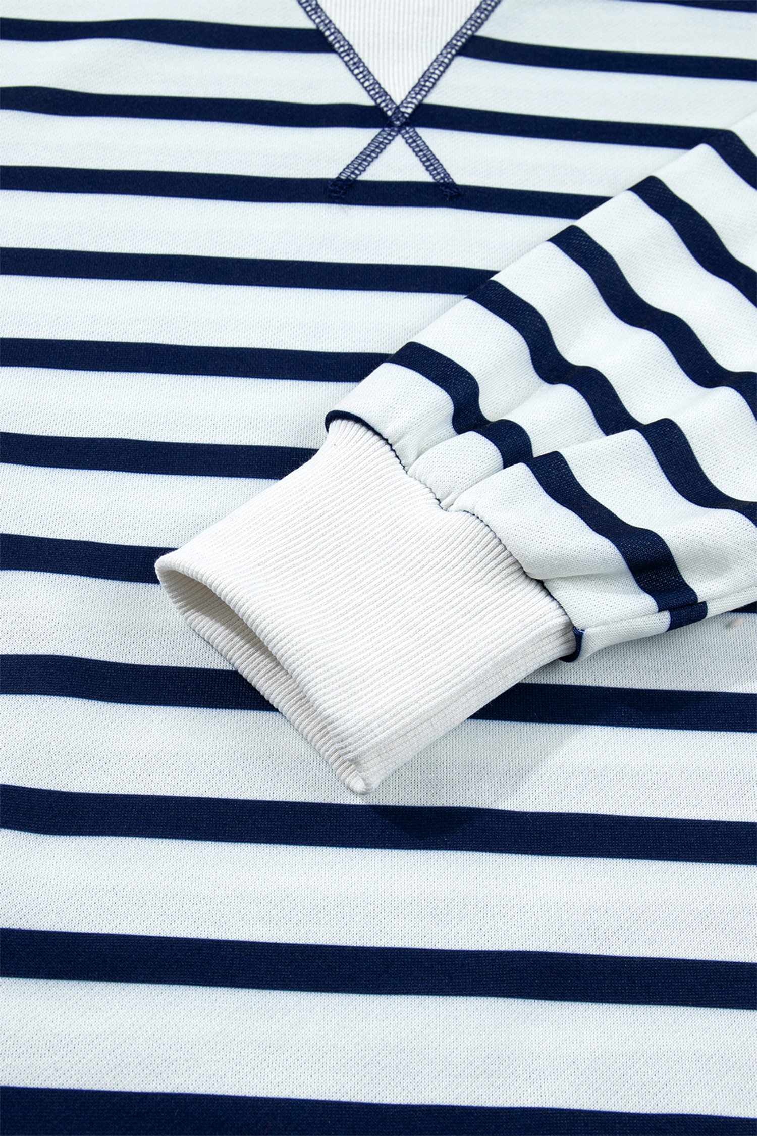 Mock Neck Striped Pullover, Cozy Long Sleeve Women's Shirt - Detail View 8 Mock Neck Striped Pullover, Cozy Long Sleeve Women's Shirt - Detail View 8