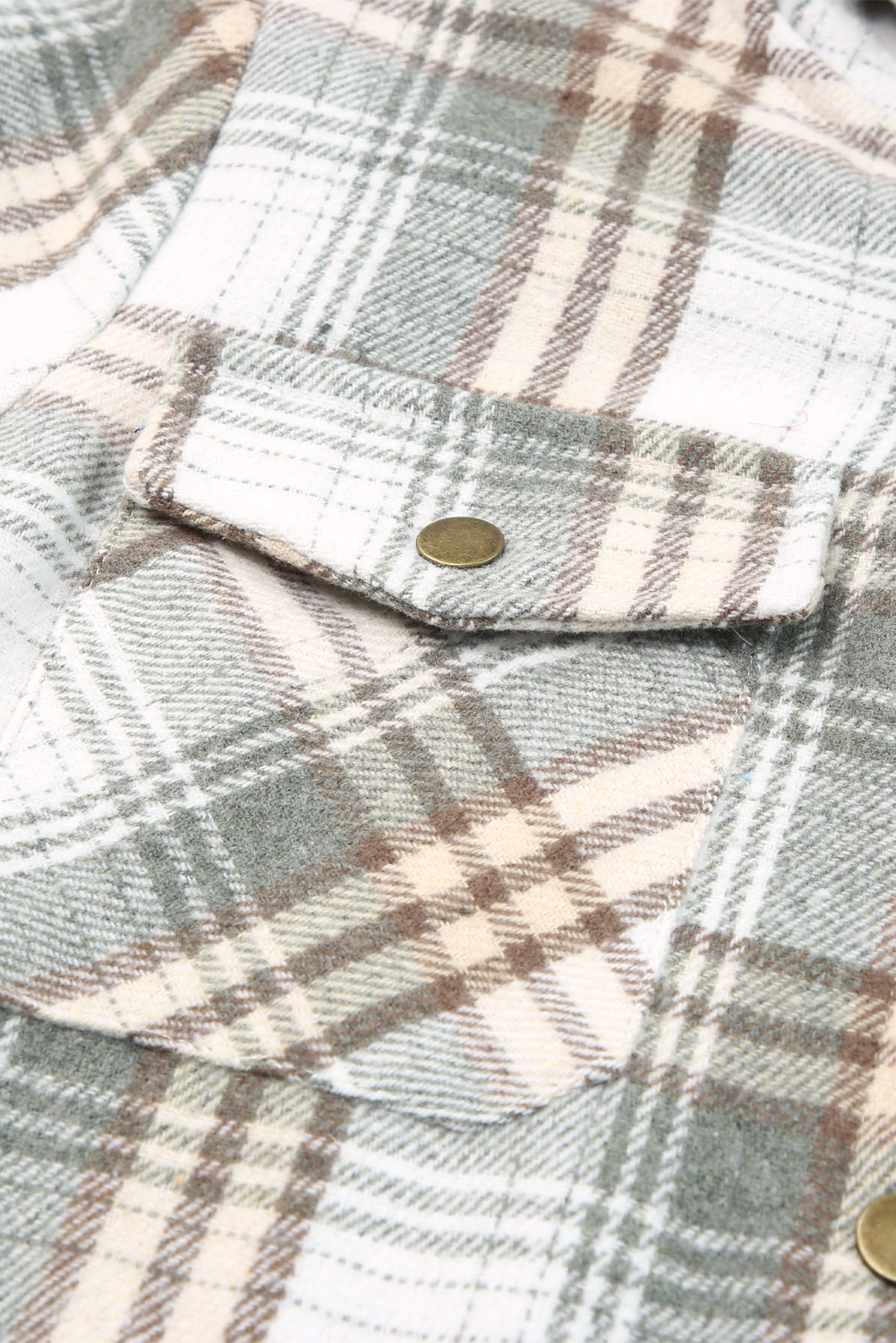 Casual Hooded Shacket, Women's Plaid Button Down Outerwear - Detail View 11 Casual Hooded Shacket, Women's Plaid Button Down Outerwear - Detail View 11