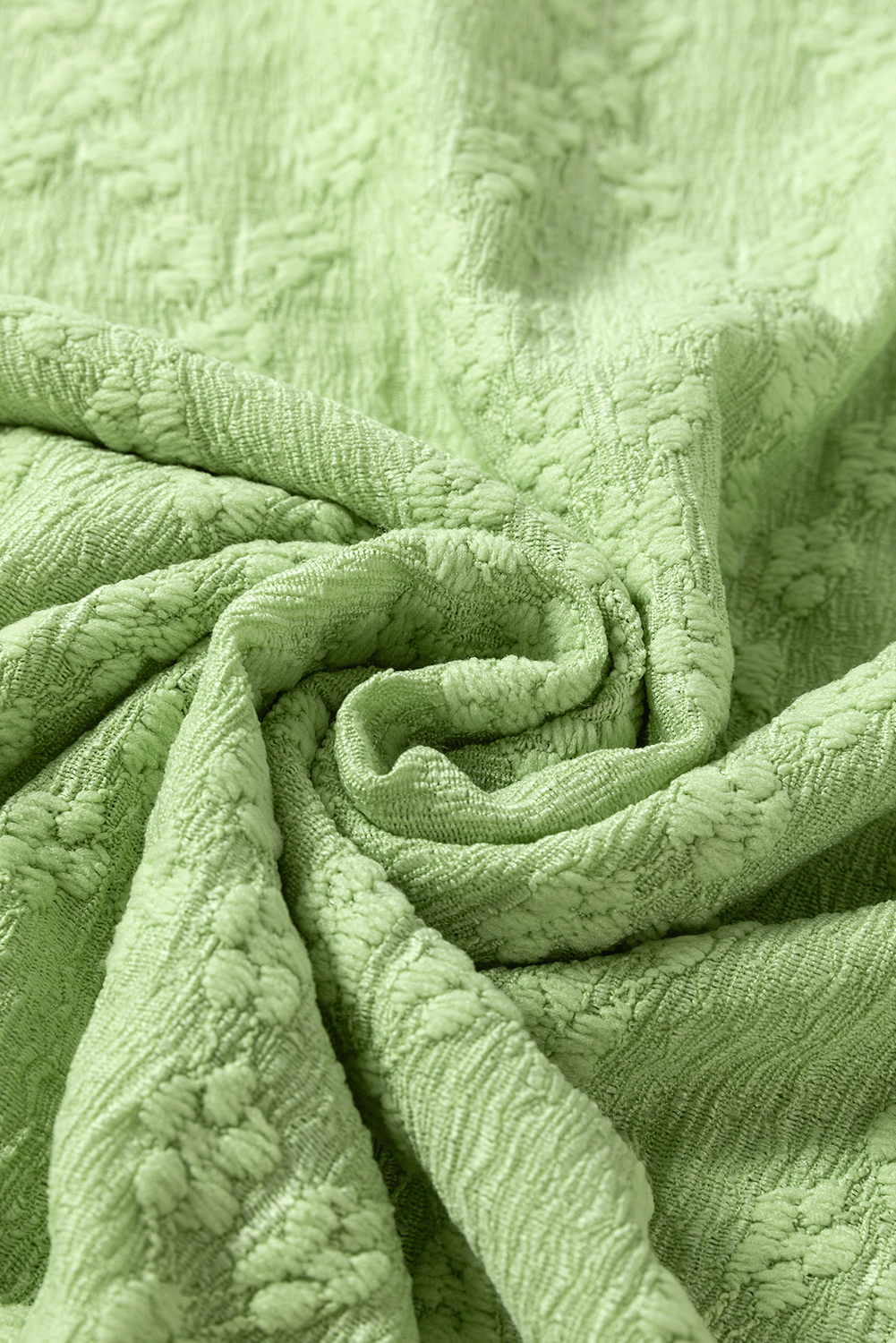 Women's Blouse, Light Green, Textured Fabric, Side Split, Crew Neck, Long Sleeve, Casual Style, Everyday Wear, Relaxed Silhouette, Soft Feel, Country Style, Southern Belle, Shift Silhouette, Tops, Blouses & Shirts, Fall Fashion - Detail View 8 Women's Blouse, Light Green, Textured Fabric, Side Split, Crew Neck, Long Sleeve, Casual Style, Everyday Wear, Relaxed Silhouette, Soft Feel, Country Style, Southern Belle, Shift Silhouette, Tops, Blouses & Shirts, Fall Fashion - Detail View 8