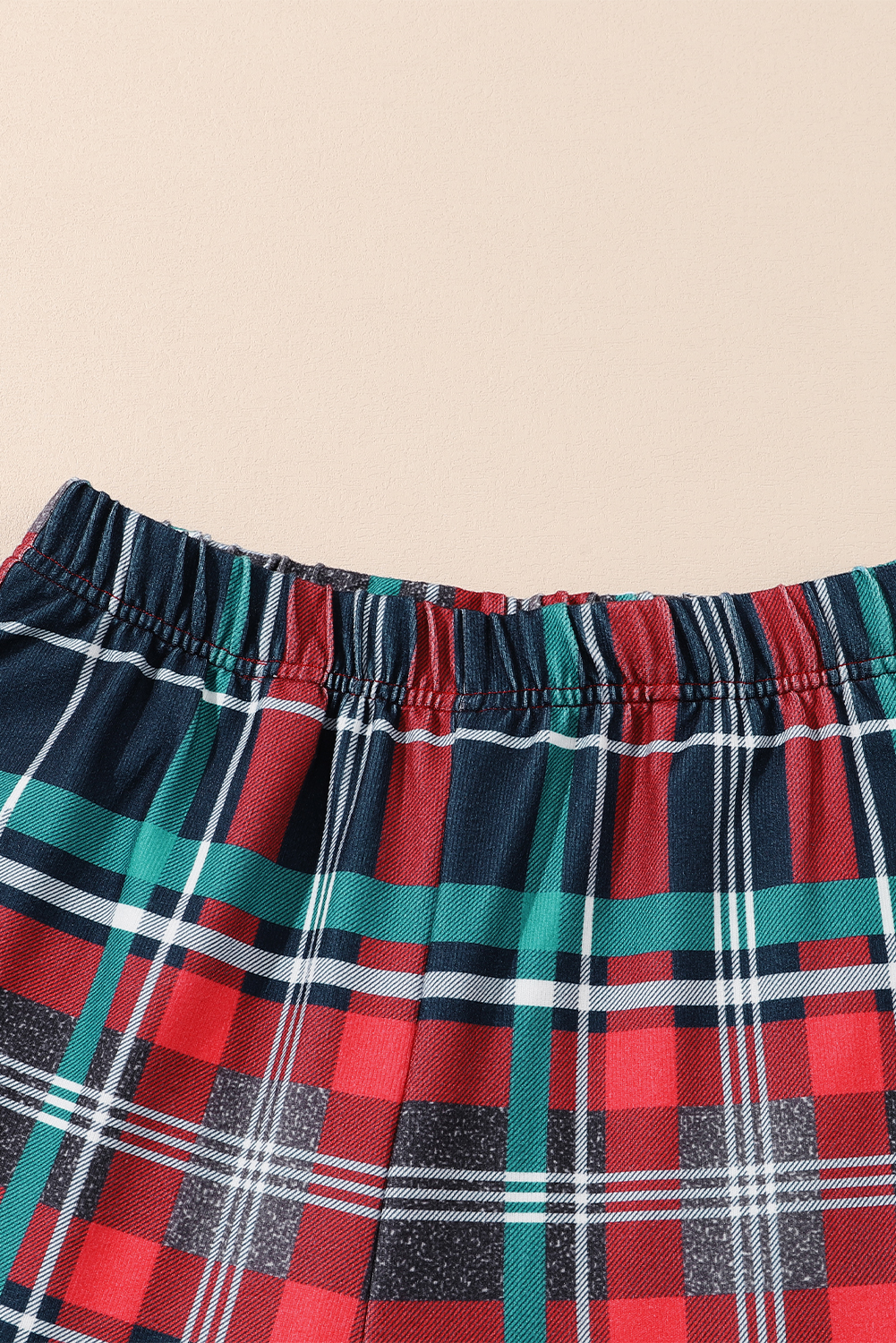Graphic Christmas Pajama Set, Long Sleeve Red Plaid Two Piece - Detail View 14 Graphic Christmas Pajama Set, Long Sleeve Red Plaid Two Piece - Detail View 14