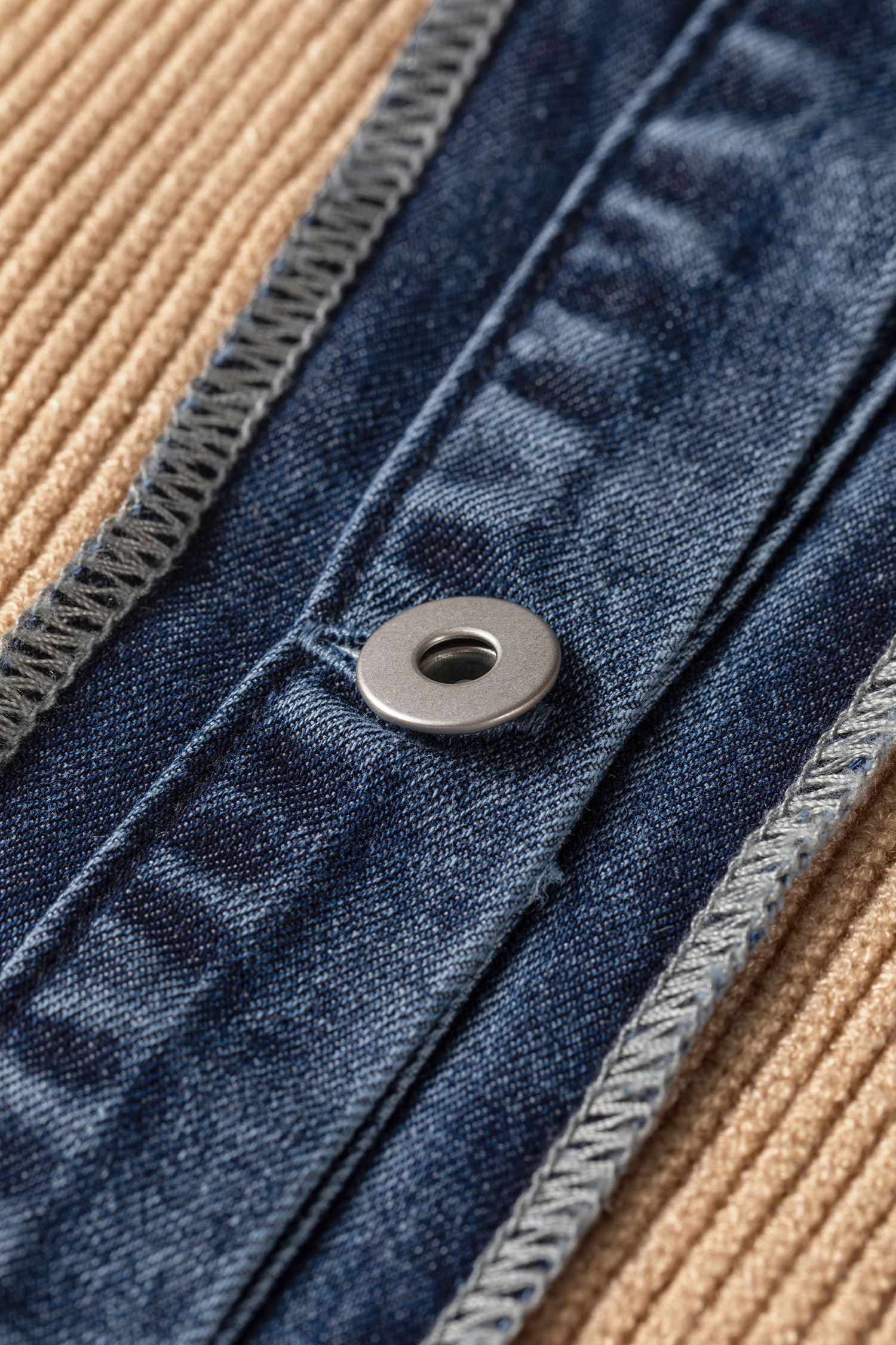 Women's Collar Knit Cardigan, Casual Patchwork Sweater - Detail View 22 Women's Collar Knit Cardigan, Casual Patchwork Sweater - Detail View 22