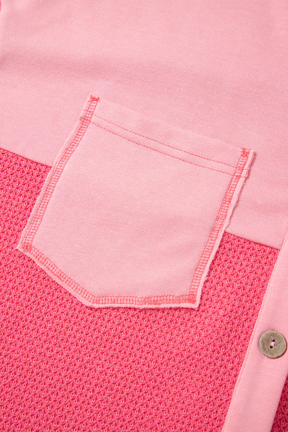 Relaxed Fit and Easy Wear for Daily Fall and Autumn Outings - Waffle Knit Shacket - Detail View 8 Relaxed Fit and Easy Wear for Daily Fall and Autumn Outings - Waffle Knit Shacket - Detail View 8