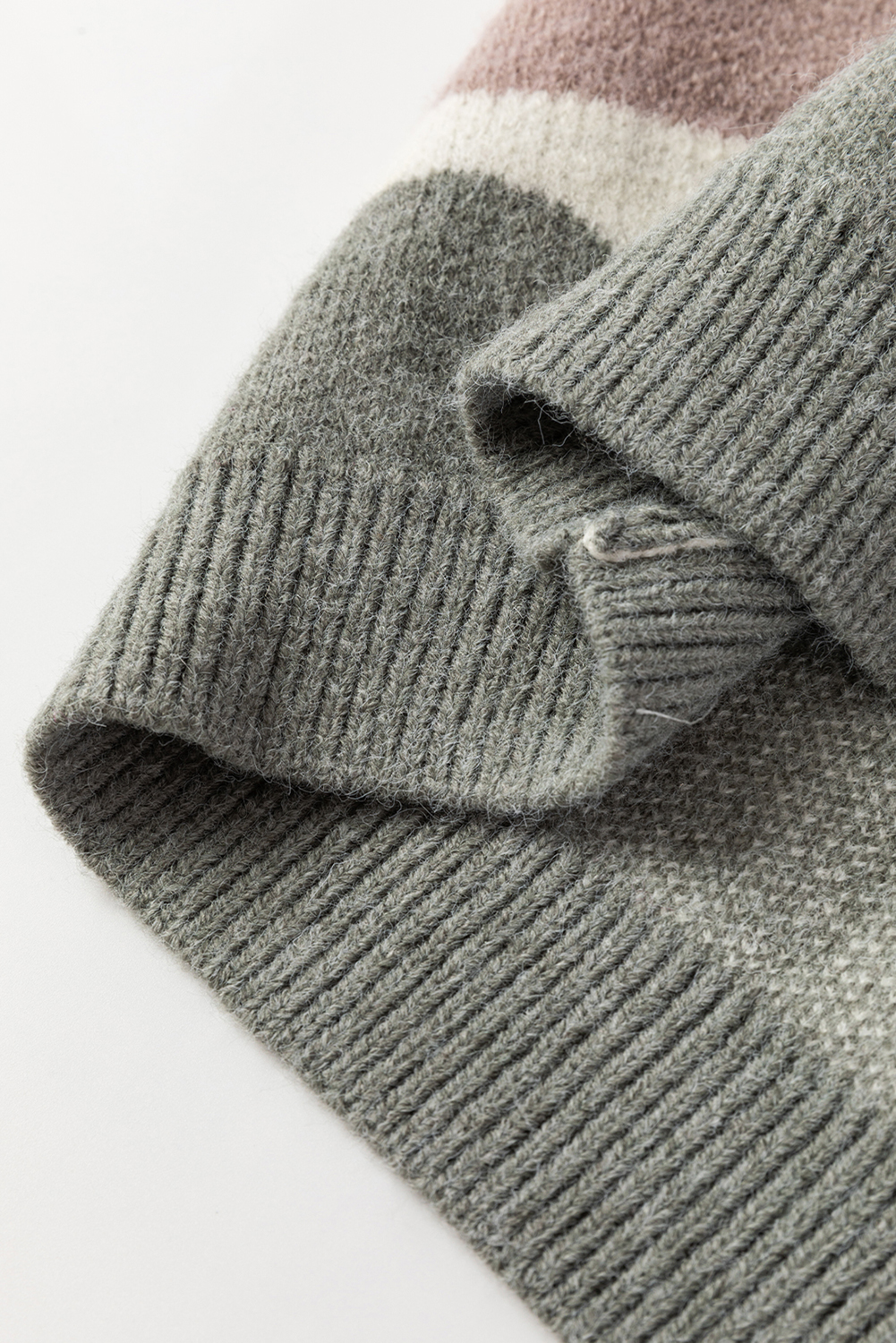 Women's Sweater, Gray Striped, Balloon Sleeve, Drop Shoulder, Trendy, Casual, Chic, Relaxed Fit, Comfortable, Fall Fashion, Daily Wear, Long Sleeve, Modern Style, Sweaters & Cardigans, Effortless Silhouette, Cozy, Fashionable - Detail View 12 Women's Sweater, Gray Striped, Balloon Sleeve, Drop Shoulder, Trendy, Casual, Chic, Relaxed Fit, Comfortable, Fall Fashion, Daily Wear, Long Sleeve, Modern Style, Sweaters & Cardigans, Effortless Silhouette, Cozy, Fashionable - Detail View 12