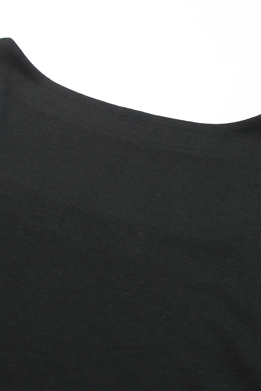 Women's Plus Size Square Neck Top, Black Puff Sleeve Blouse - Detail View 16 Women's Plus Size Square Neck Top, Black Puff Sleeve Blouse - Detail View 16