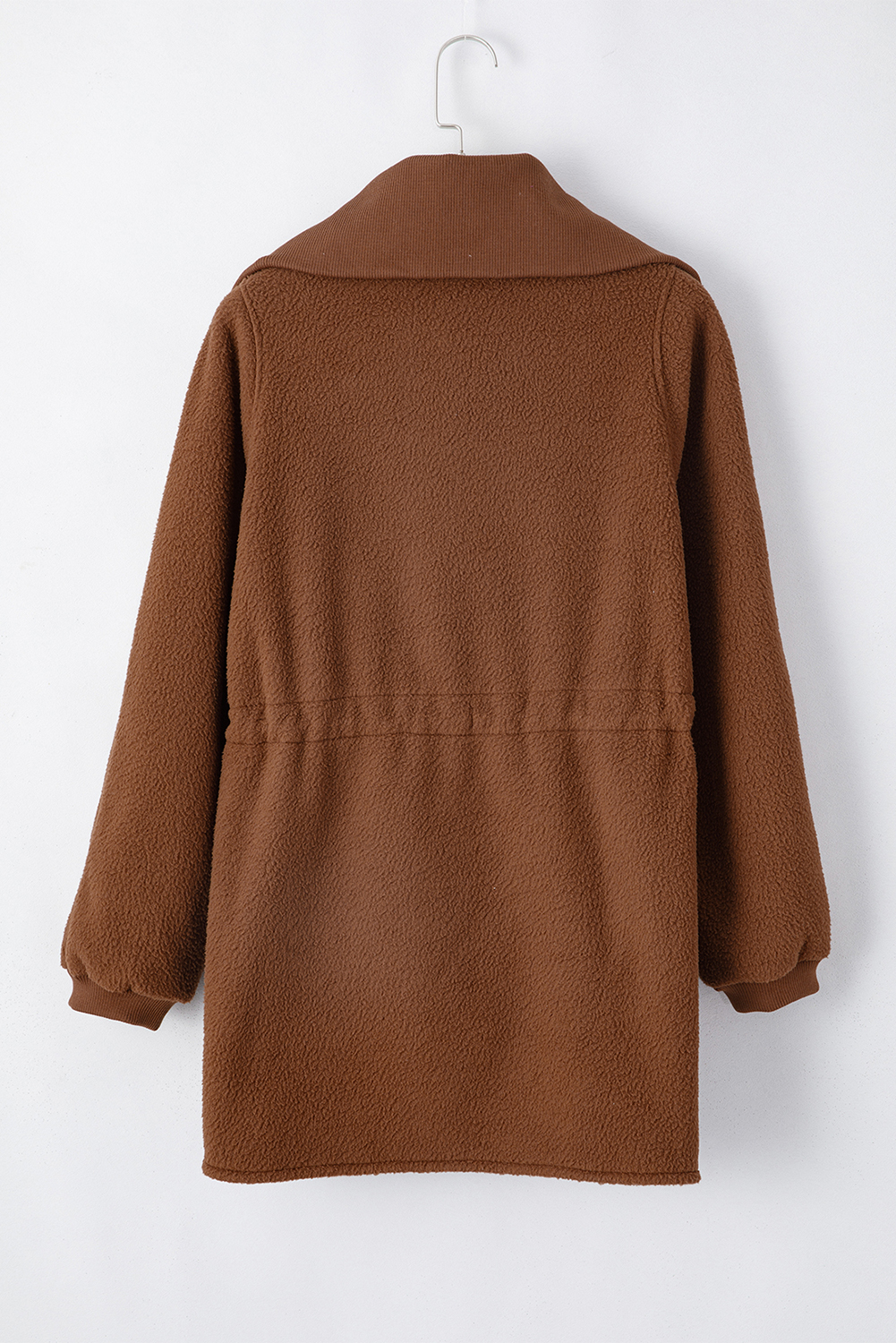 Cozy and Chic Brown Fleece Pullover with Half Zip - Perfect for Daily Wear - Detail View 6 Cozy and Chic Brown Fleece Pullover with Half Zip - Perfect for Daily Wear - Detail View 6