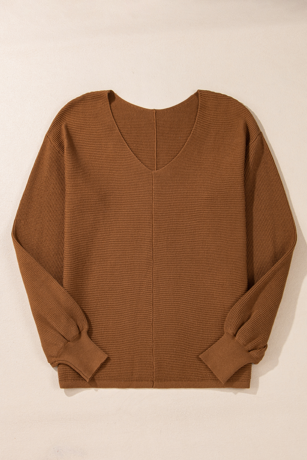Versatile Camel Knit Sweater - Relaxed Fit for Everyday Comfort and Style - Detail View 7 Versatile Camel Knit Sweater - Relaxed Fit for Everyday Comfort and Style - Detail View 7