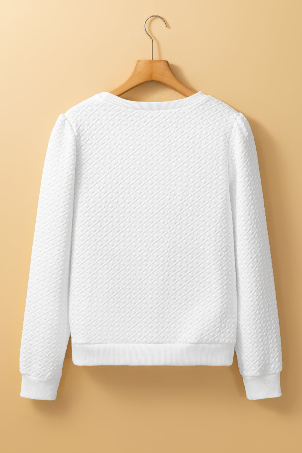Elevate your everyday style with this Women's White Textured Puff Long Sleeve Round Neck Top. The plain blouse gets a stylish upgrade with the addition of puff sleeves, adding a modern flair to your outfit. The textured fabric provides a unique feel and visual appeal, making it a standout piece in your wardrobe. Pair it with jeans, skirts, or trousers for a variety of occasions, and experience the comfort and elegance of this timeless design. This blouse is perfect for those who want to add a touch of sophistication to their wardrobe without breaking the bank - Detail View 9 Elevate your everyday style with this Women's White Textured Puff Long Sleeve Round Neck Top. The plain blouse gets a stylish upgrade with the addition of puff sleeves, adding a modern flair to your outfit. The textured fabric provides a unique feel and visual appeal, making it a standout piece in your wardrobe. Pair it with jeans, skirts, or trousers for a variety of occasions, and experience the comfort and elegance of this timeless design. This blouse is perfect for those who want to add a touch of sophistication to their wardrobe without breaking the bank - Detail View 9