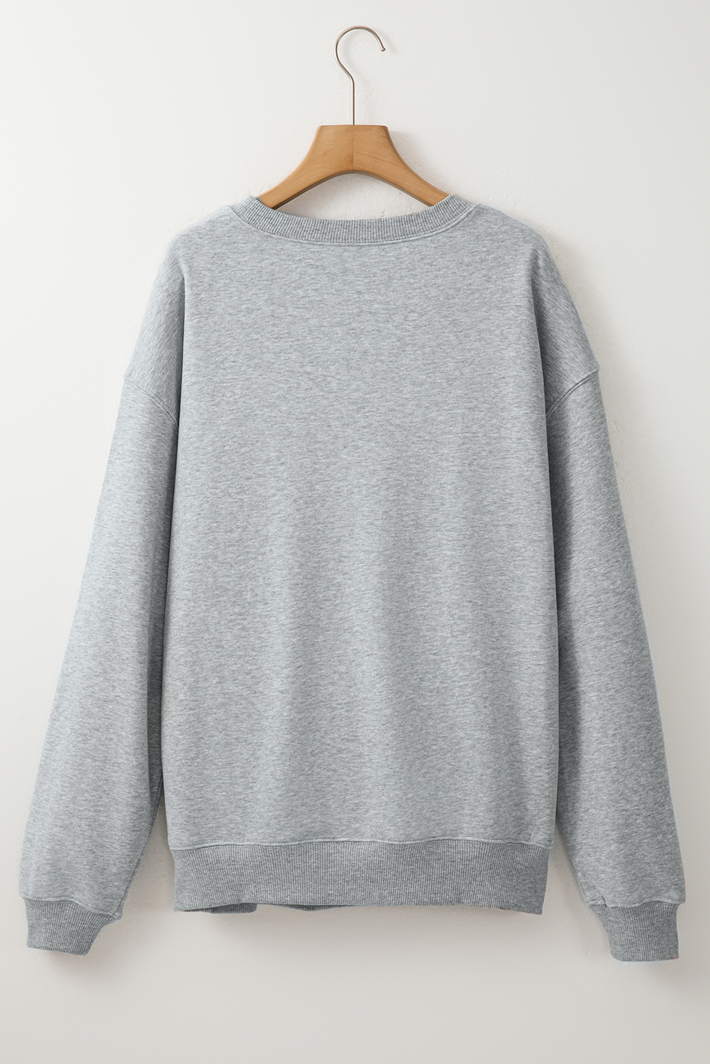 Warm and Soft Women's Winter Sweatshirt - Light Grey Solid Color - Detail View 8 Warm and Soft Women's Winter Sweatshirt - Light Grey Solid Color - Detail View 8