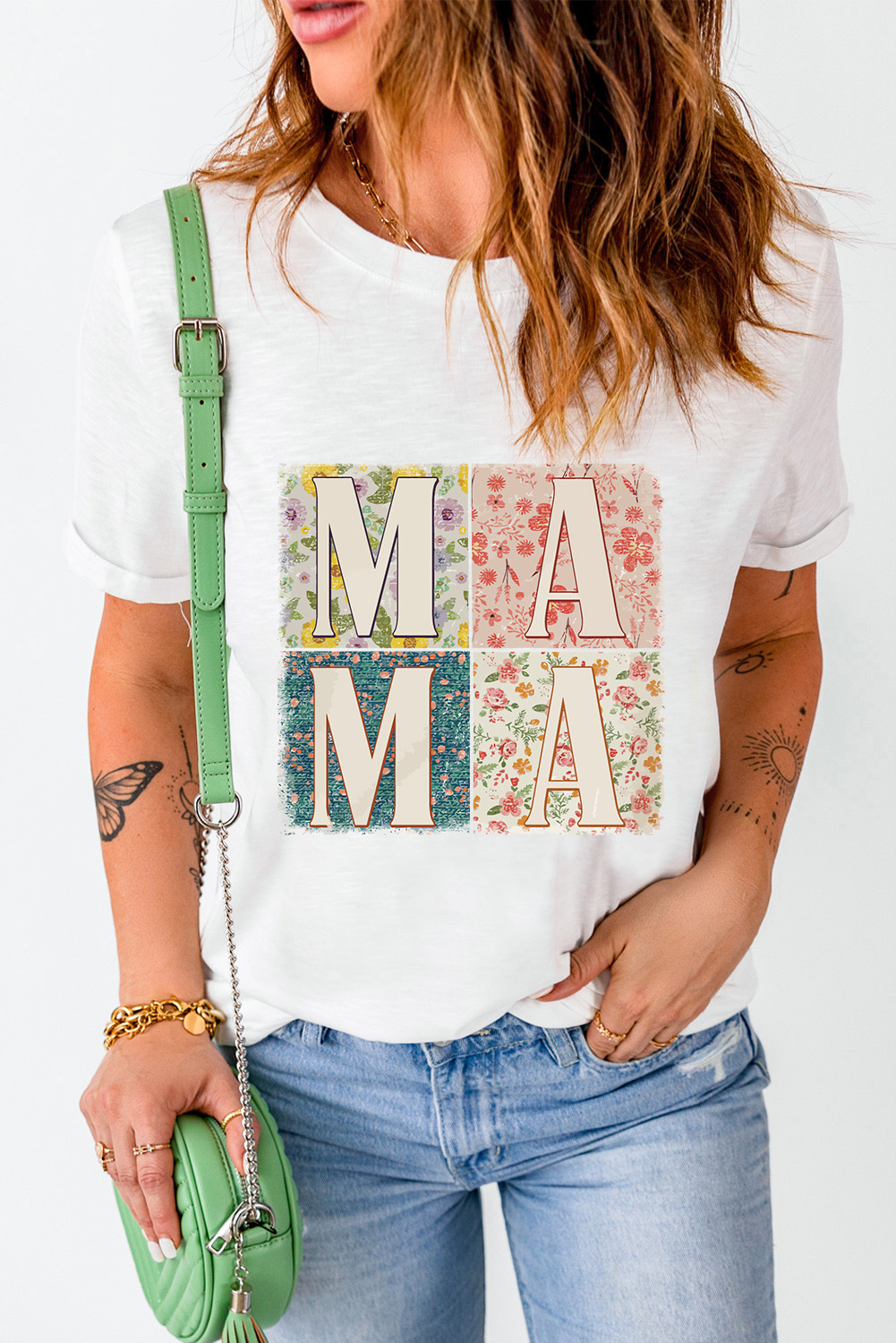 Comfortable Round Neck Graphic T-Shirt for Women - Casual Style - Detail View 3 Comfortable Round Neck Graphic T-Shirt for Women - Casual Style - Detail View 3