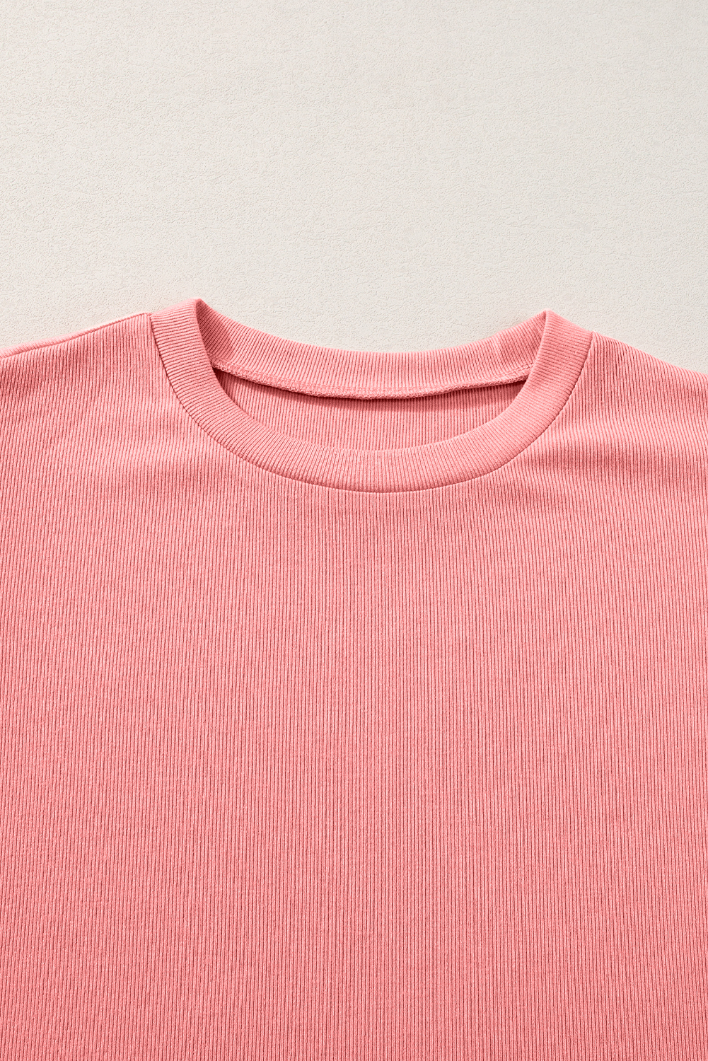 Women's Floral Ruffle Sleeve Top, Casual Peach Colorblock Tee - Detail View 13 Women's Floral Ruffle Sleeve Top, Casual Peach Colorblock Tee - Detail View 13