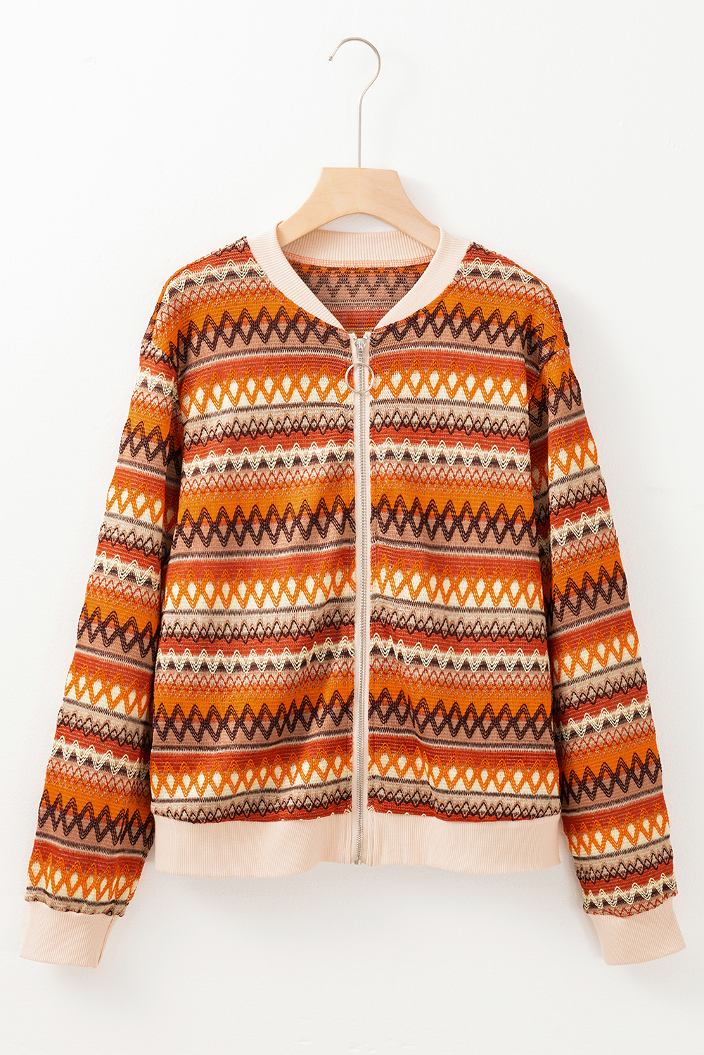 Long Sleeve Orange Jacket for Women - Comfortable Regular Fit with Modern Style - Detail View 7 Long Sleeve Orange Jacket for Women - Comfortable Regular Fit with Modern Style - Detail View 7