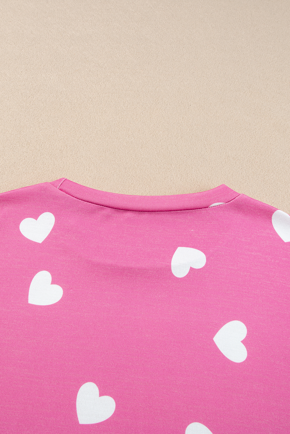 Women's Heart Print Lounge Set, Long Sleeve Tee and Shorts - Detail View 25 Women's Heart Print Lounge Set, Long Sleeve Tee and Shorts - Detail View 25