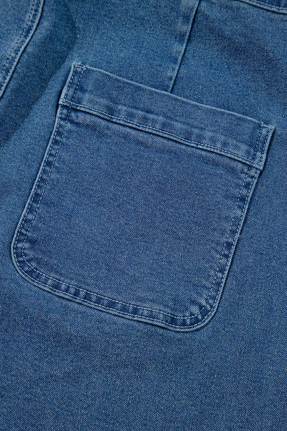 Women's Overalls, Dusk Blue, Adjustable Tie Straps, Cropped Jumpsuit, Wide Leg, Casual Style, Denim Fabric, Daily Wear, Vacation Outfit, Beachwear, Practical Pocket, High Waist, Solid Color, Fashionable, Trendy, Outdoor Activities - Detail View 8 Women's Overalls, Dusk Blue, Adjustable Tie Straps, Cropped Jumpsuit, Wide Leg, Casual Style, Denim Fabric, Daily Wear, Vacation Outfit, Beachwear, Practical Pocket, High Waist, Solid Color, Fashionable, Trendy, Outdoor Activities - Detail View 8