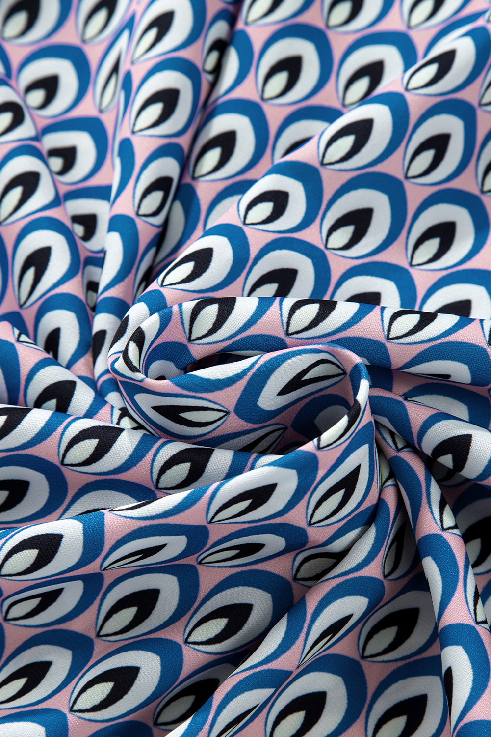 Women's Shirt, Sky Blue, Abstract Print, Oversized, Buttoned, Shirred Cuffs, Long Sleeve, Casual, Daily Wear, Comfortable Fit, Trendy Style, Spring Fashion, Tops, Blouses & Shirts, Relaxed Silhouette - Detail View 12 Women's Shirt, Sky Blue, Abstract Print, Oversized, Buttoned, Shirred Cuffs, Long Sleeve, Casual, Daily Wear, Comfortable Fit, Trendy Style, Spring Fashion, Tops, Blouses & Shirts, Relaxed Silhouette - Detail View 12