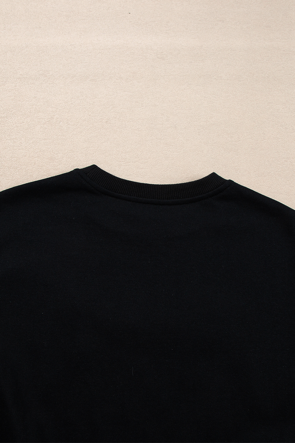 Women's Black Sequin Merry Graphic Pullover and Shorts Outfit - Detail View 16 Women's Black Sequin Merry Graphic Pullover and Shorts Outfit - Detail View 16
