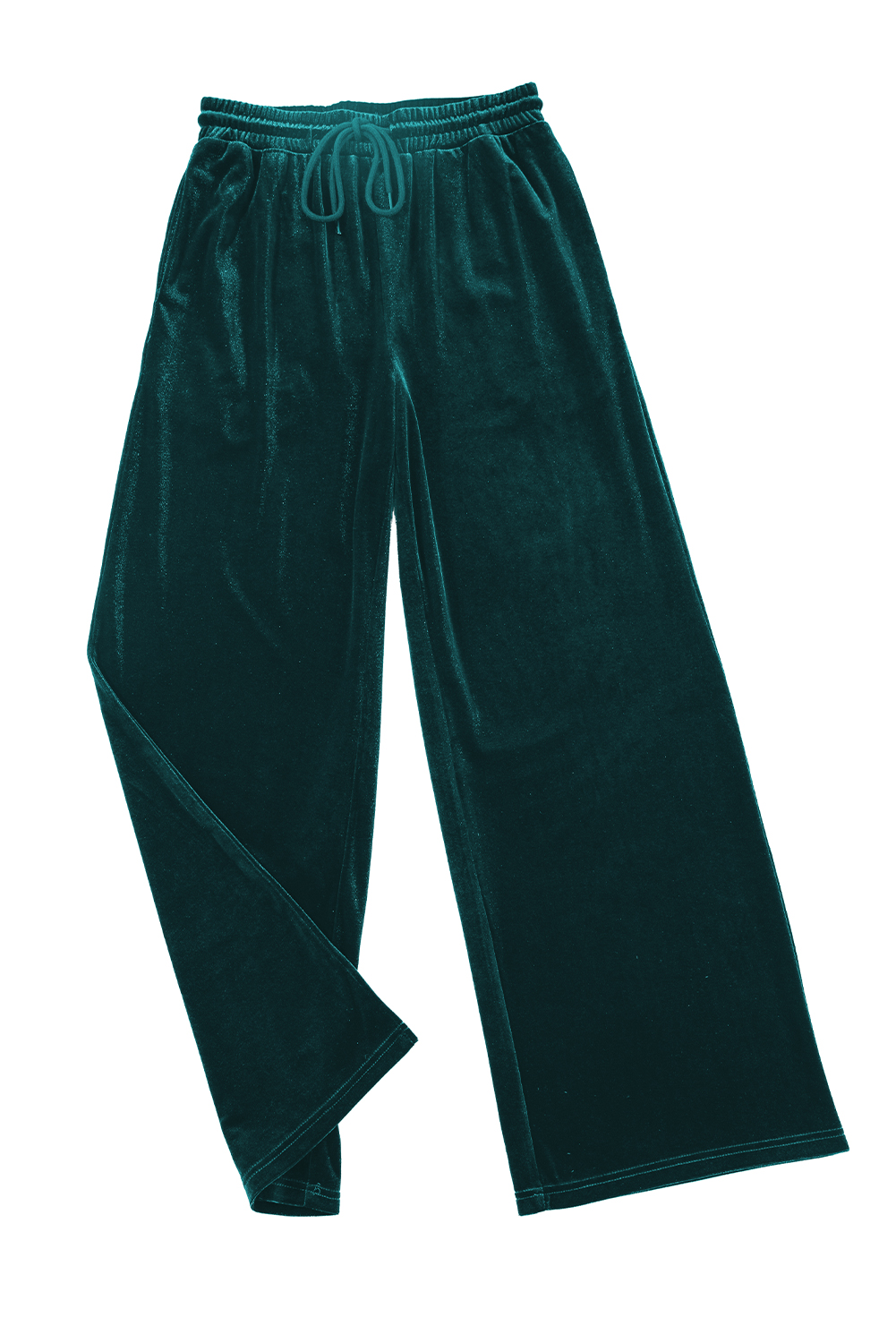 Women's Evergreen Solid Wide Leg Pants with Drawstring Waist - Detail View 21 Women's Evergreen Solid Wide Leg Pants with Drawstring Waist - Detail View 21