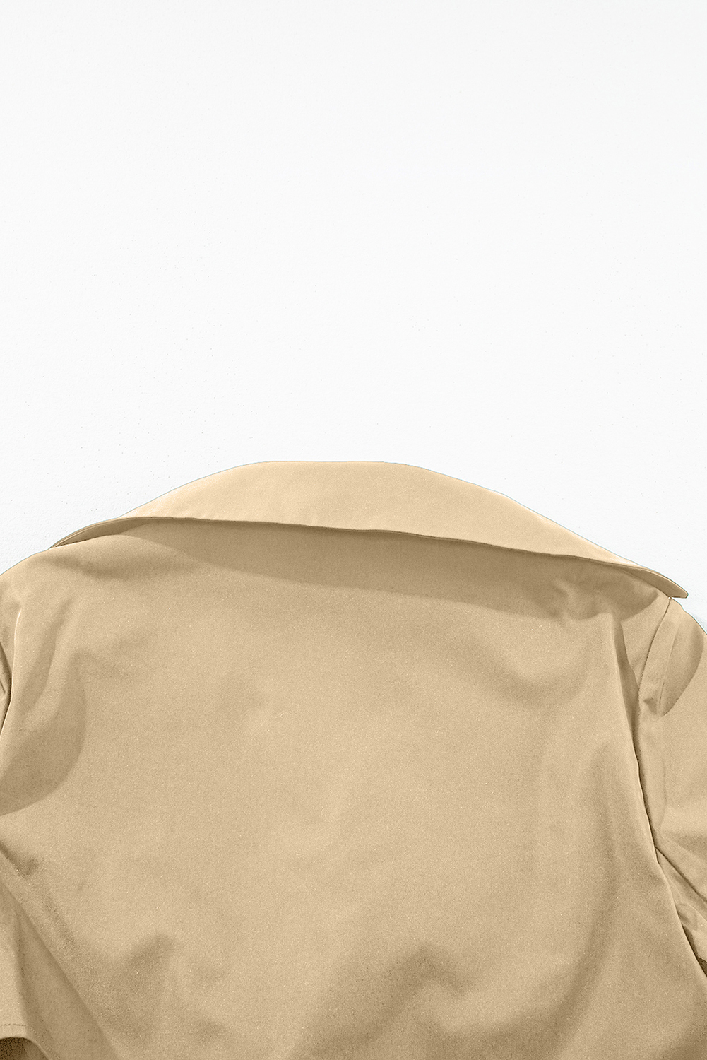 Women's Coat, Pale Khaki, Lapel Collar, Waist Tie, Long Coat, Solid Color, Button Closure, Elegant, Duster, Modern Style, Fall Outerwear, Daily Wear, Timeless Design, Functional, Various Body Types, Fashionable Coats - Detail View 12 Women's Coat, Pale Khaki, Lapel Collar, Waist Tie, Long Coat, Solid Color, Button Closure, Elegant, Duster, Modern Style, Fall Outerwear, Daily Wear, Timeless Design, Functional, Various Body Types, Fashionable Coats - Detail View 12