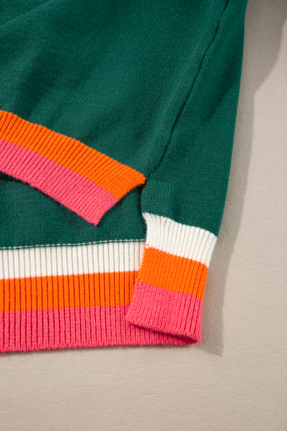 Comfortable Long Sleeve Sweater with Color Block Design - Perfect for Daily Wear - Detail View 7 Comfortable Long Sleeve Sweater with Color Block Design - Perfect for Daily Wear - Detail View 7