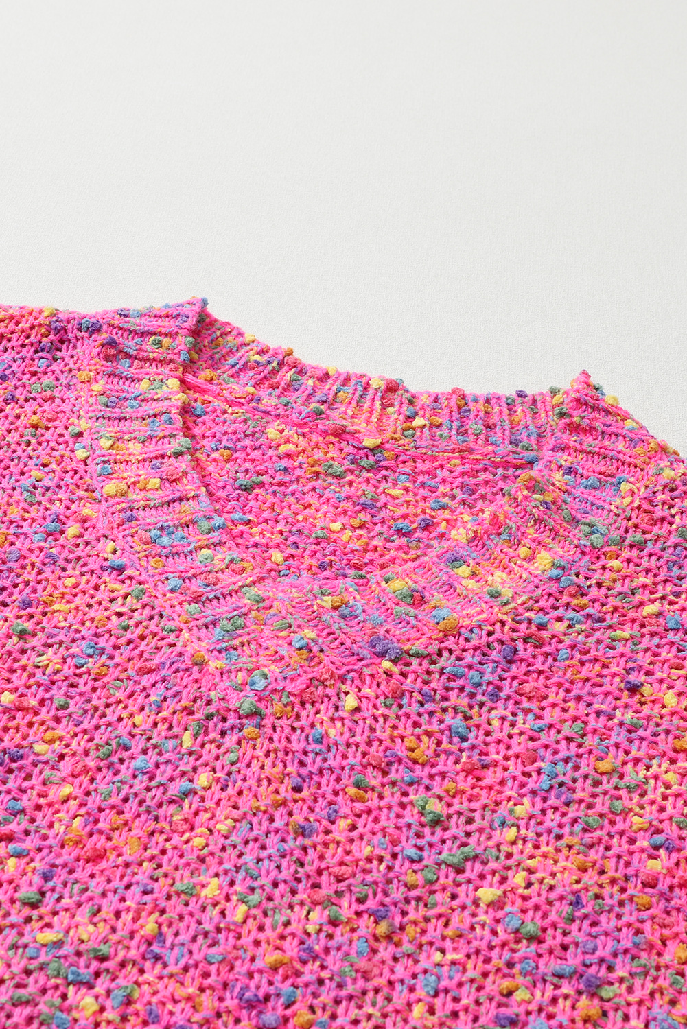 Vibrant Speckled Knit Sweater, Casual Women's Relaxed Pullover - Detail View 8 Vibrant Speckled Knit Sweater, Casual Women's Relaxed Pullover - Detail View 8