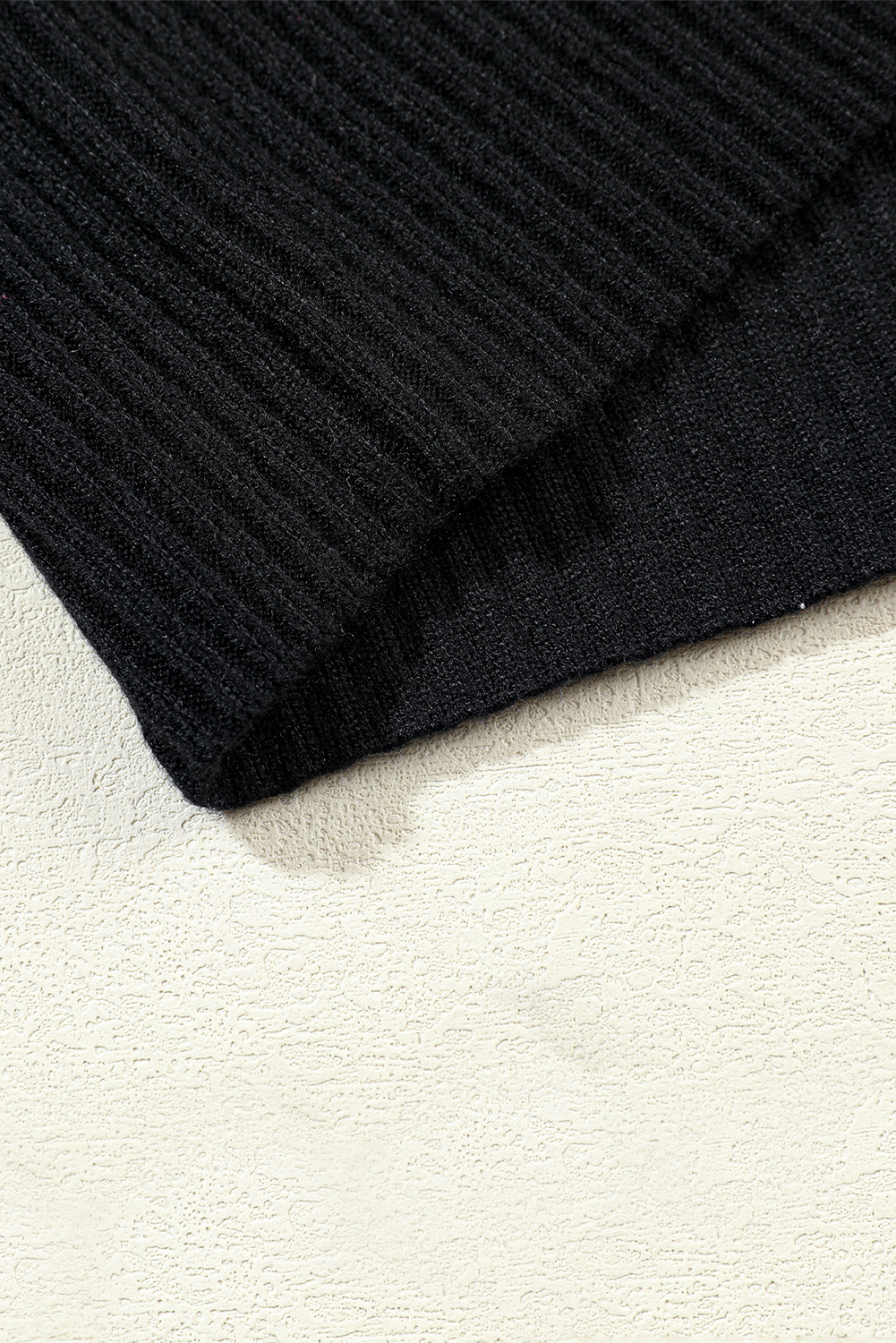 Short Sleeve Ribbed Knit Top, Women's Fall Daily Sweater - Detail View 12 Short Sleeve Ribbed Knit Top, Women's Fall Daily Sweater - Detail View 12