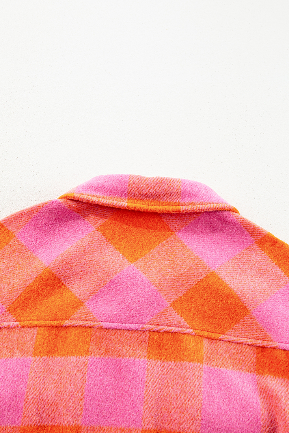 Casual and Chic Long Sleeve Plaid Jacket with Chest Pockets - Orange - Detail View 12 Casual and Chic Long Sleeve Plaid Jacket with Chest Pockets - Orange - Detail View 12