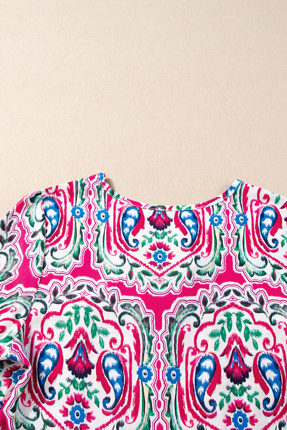 Pink Floral Boho Mini Dress, V Neck Tiered Vacation Outfit - Detail View 17 Pink Floral Boho Mini Dress, V Neck Tiered Vacation Outfit - Detail View 17