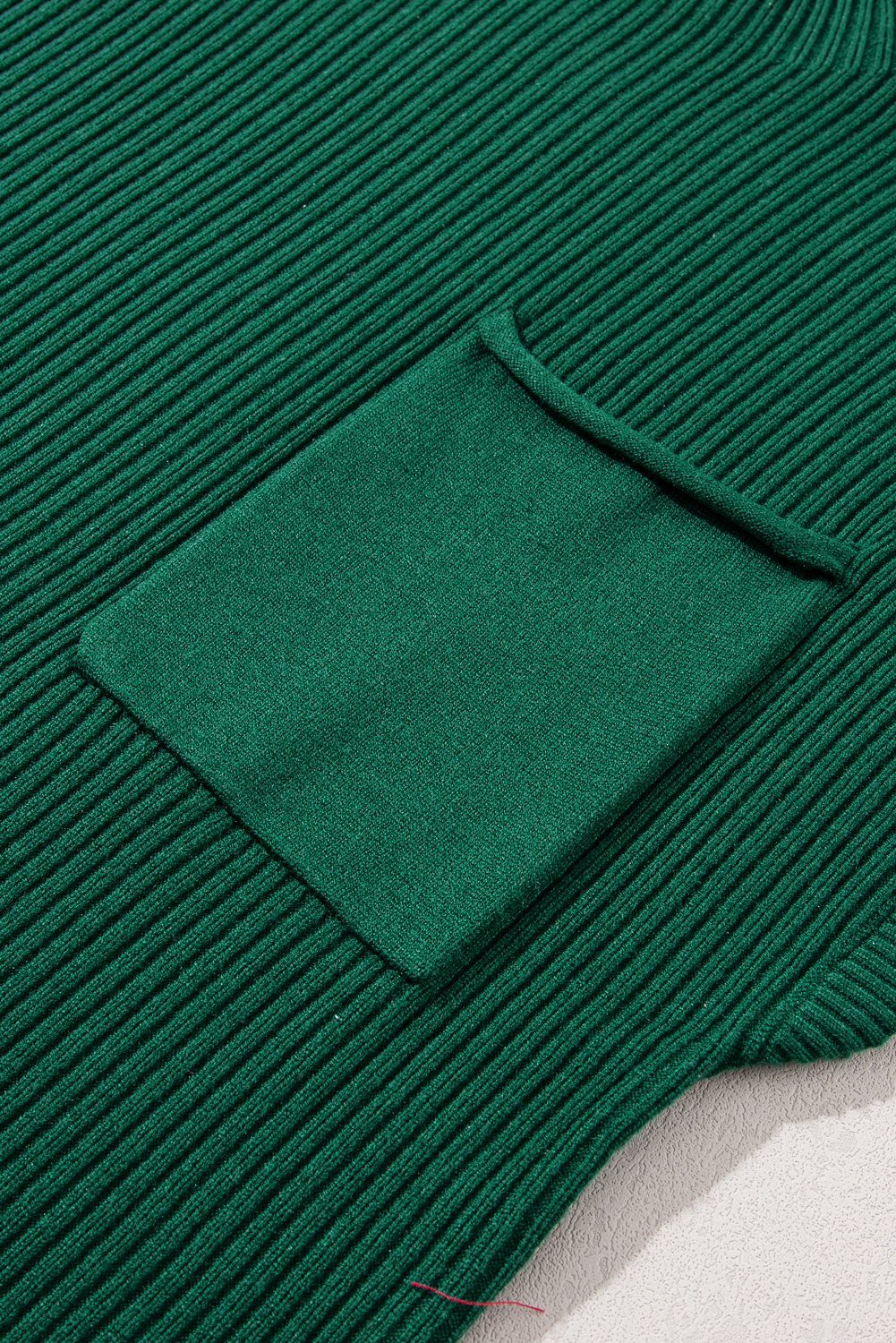 Green High Neck Knit Top, Comfortable Casual Pocket Sweater - Detail View 11 Green High Neck Knit Top, Comfortable Casual Pocket Sweater - Detail View 11