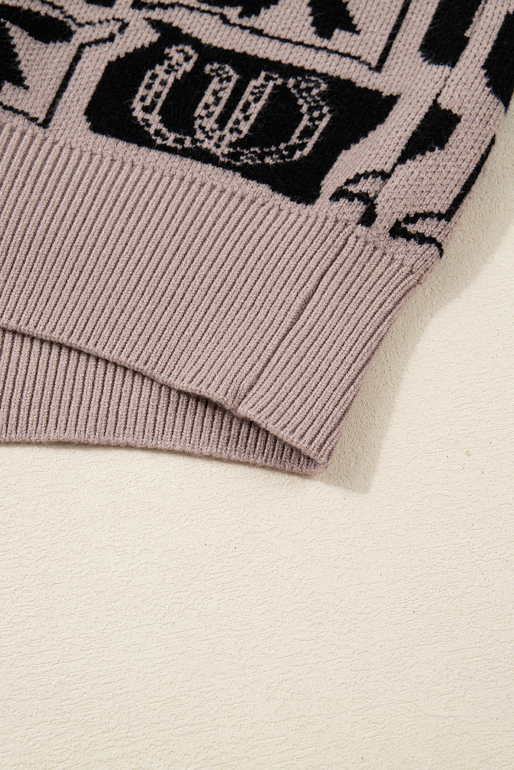 Western Print Knit Sweater, Casual Round Neck Pullover Top - Detail View 8 Western Print Knit Sweater, Casual Round Neck Pullover Top - Detail View 8