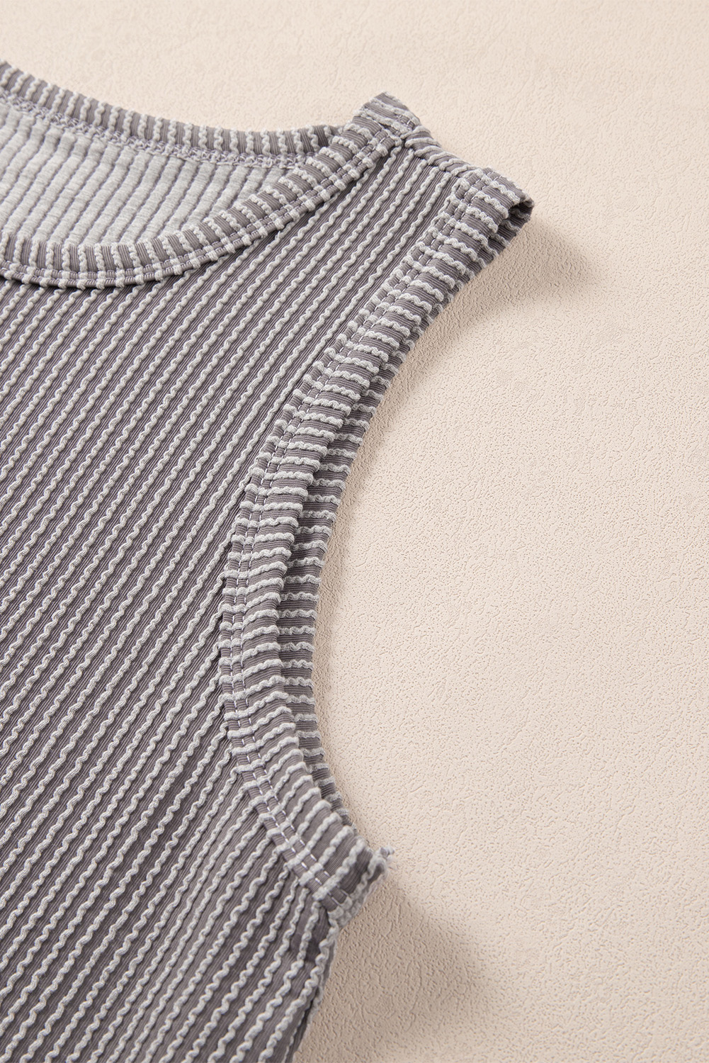 Women's Two Piece Shorts Set, Comfortable Ribbed Lounge Wear - Detail View 11 Women's Two Piece Shorts Set, Comfortable Ribbed Lounge Wear - Detail View 11