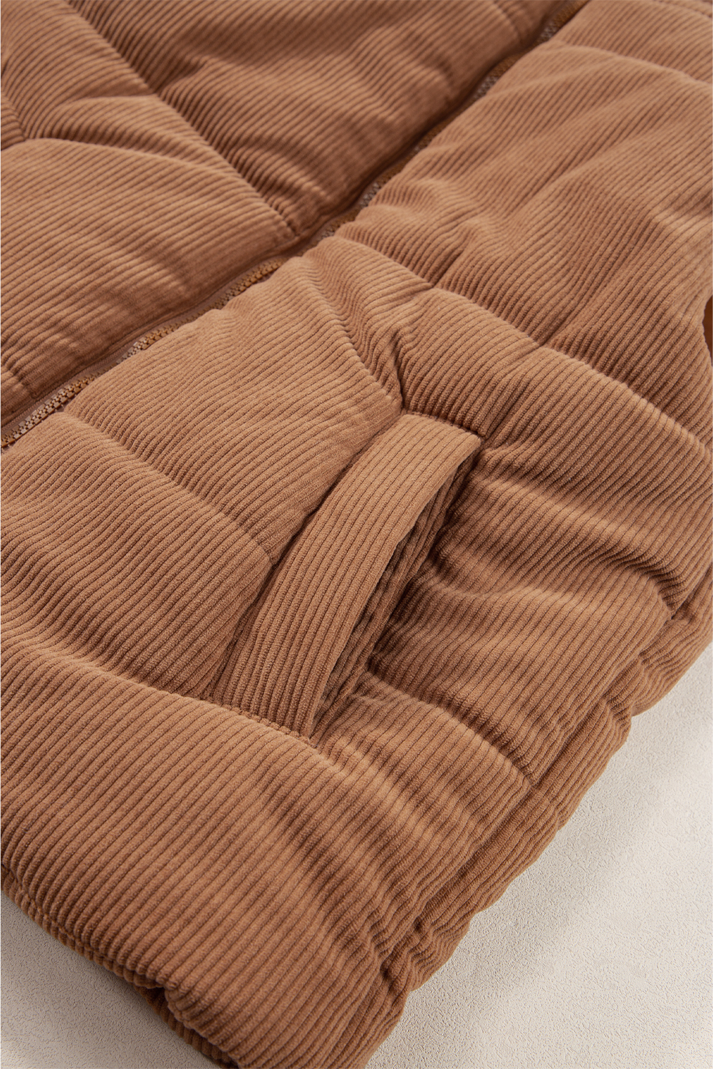 Elegant and Cozy Women's Vest - Coffee Corduroy with Zip Closure - Detail View 8 Elegant and Cozy Women's Vest - Coffee Corduroy with Zip Closure - Detail View 8