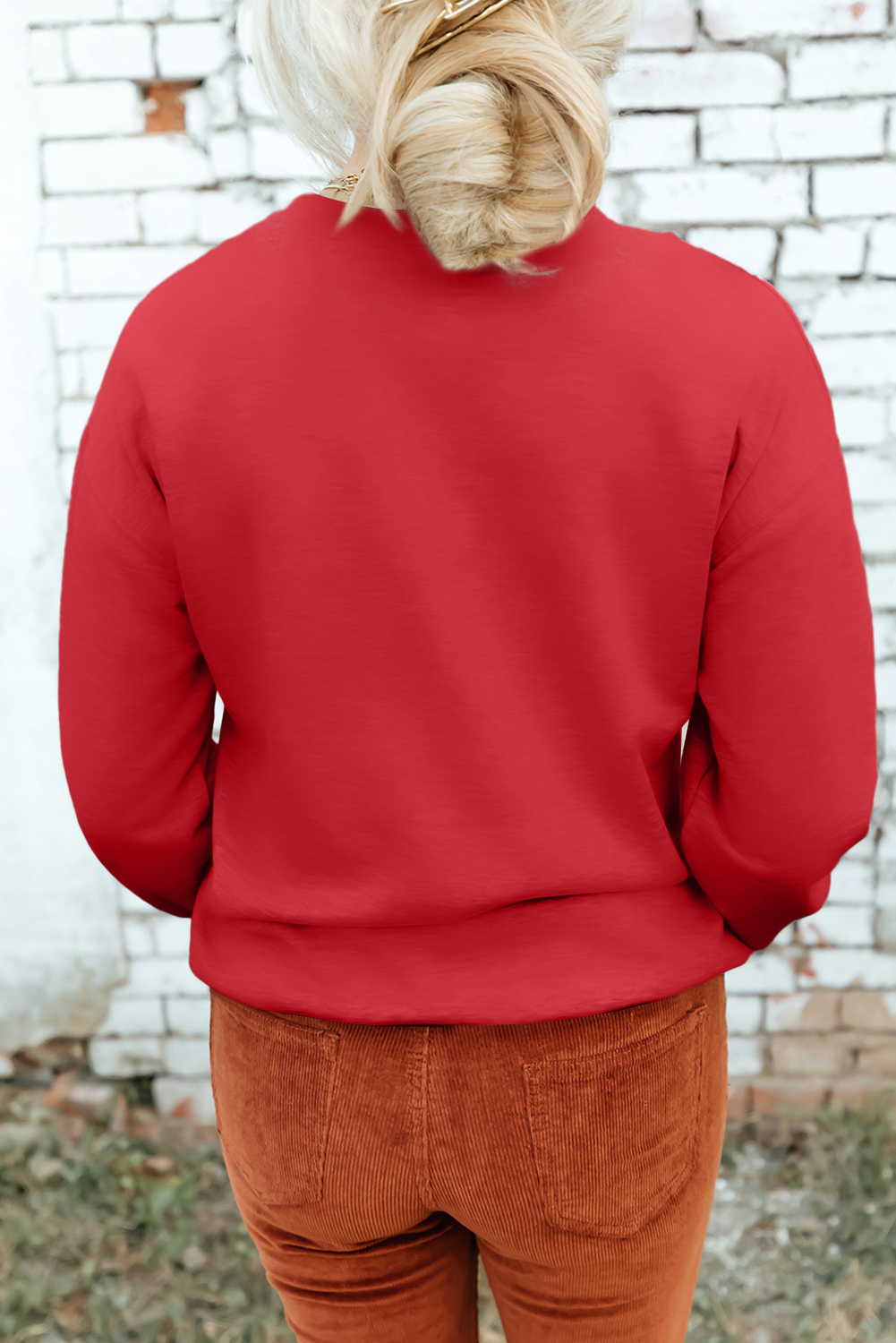 Women's Sweatshirt, Red Christmas, Metallic Graphic, Nutcracker Design, Crew Neck, Long Sleeve, Casual Style, Cozy Fit, Holiday Apparel, Festive Wear, Daily Use, Shift Silhouette, Comfortable Material, Graphic Sweatshirts - Detail View 8 Women's Sweatshirt, Red Christmas, Metallic Graphic, Nutcracker Design, Crew Neck, Long Sleeve, Casual Style, Cozy Fit, Holiday Apparel, Festive Wear, Daily Use, Shift Silhouette, Comfortable Material, Graphic Sweatshirts - Detail View 8