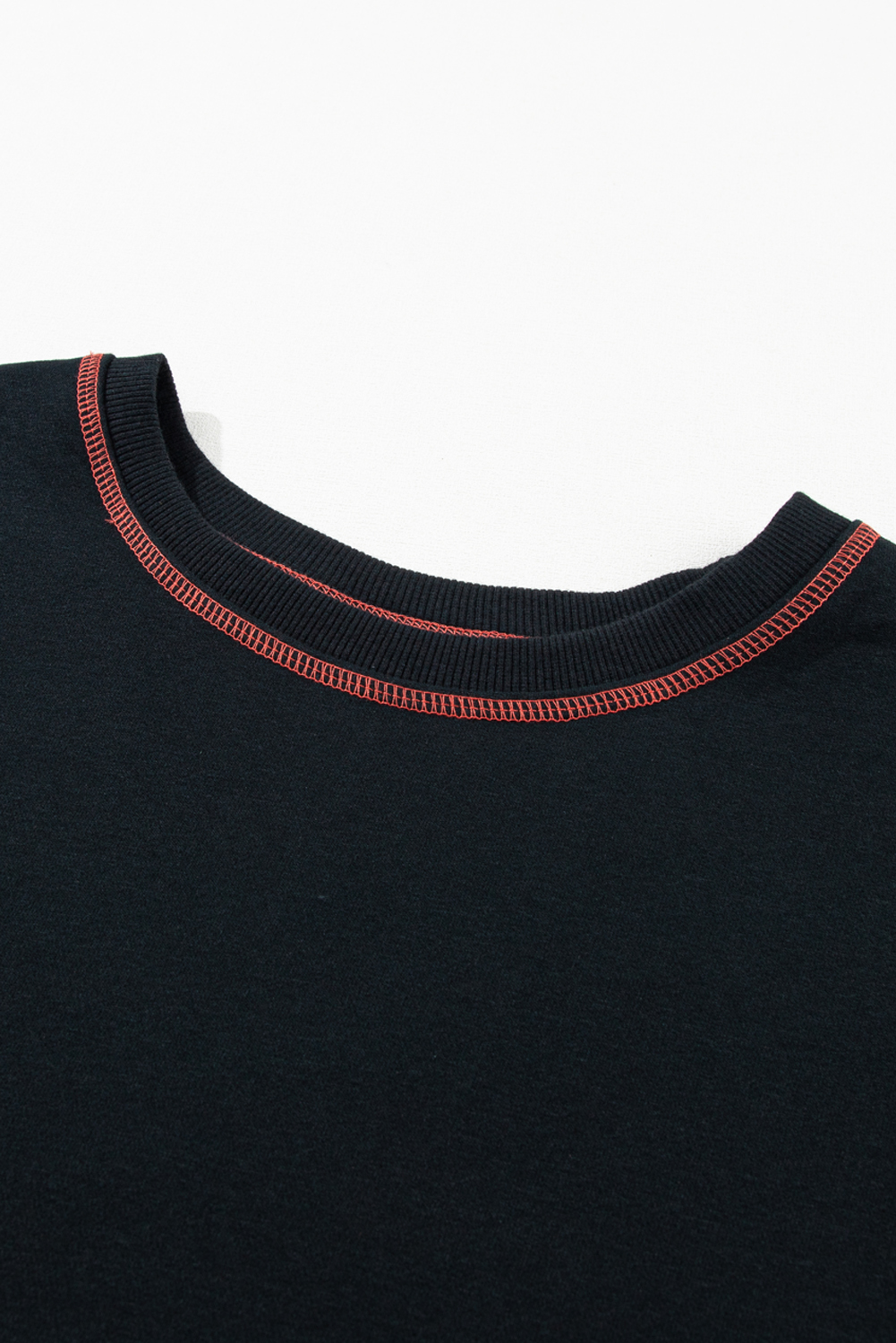 Women's Contrast Stitch Sweatshirt, Oversized Long Sleeve Top - Detail View 10 Women's Contrast Stitch Sweatshirt, Oversized Long Sleeve Top - Detail View 10