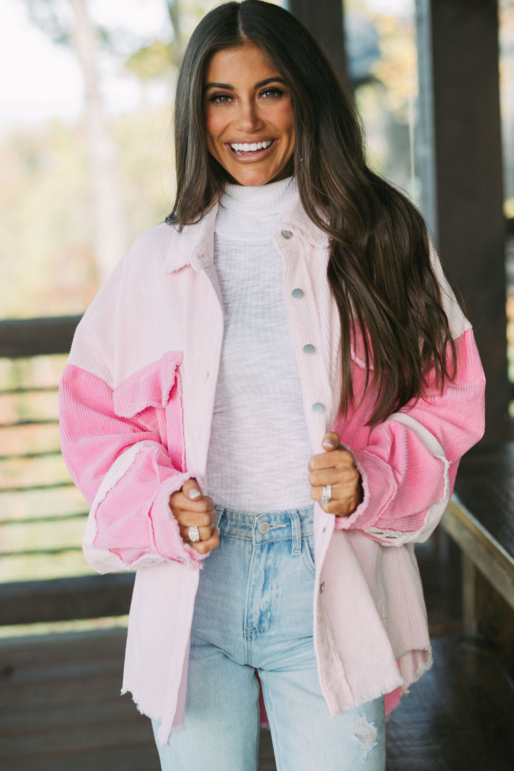 Soft and Warm Women's Corduroy Shirt Jacket - Perfect for Winter - Detail View 3 Soft and Warm Women's Corduroy Shirt Jacket - Perfect for Winter - Detail View 3
