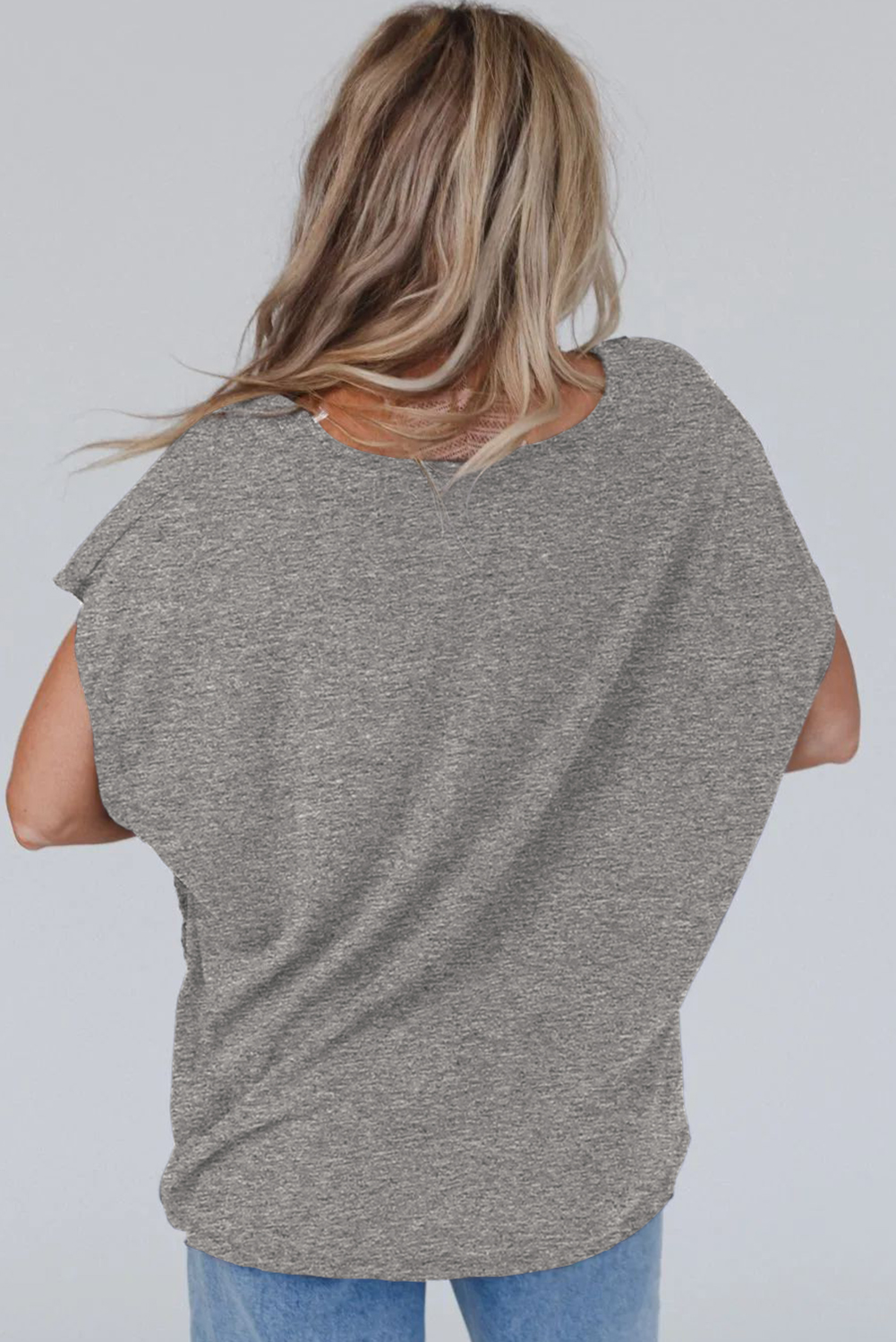 Soft and Comfy Crochet Lace Detail Oversized T-Shirt - Detail View 3 Soft and Comfy Crochet Lace Detail Oversized T-Shirt - Detail View 3
