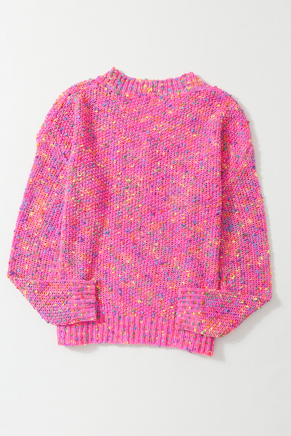 Women's Colorful Spot Sweater, V Neck Long Sleeve Knit Top - Detail View 7 Women's Colorful Spot Sweater, V Neck Long Sleeve Knit Top - Detail View 7