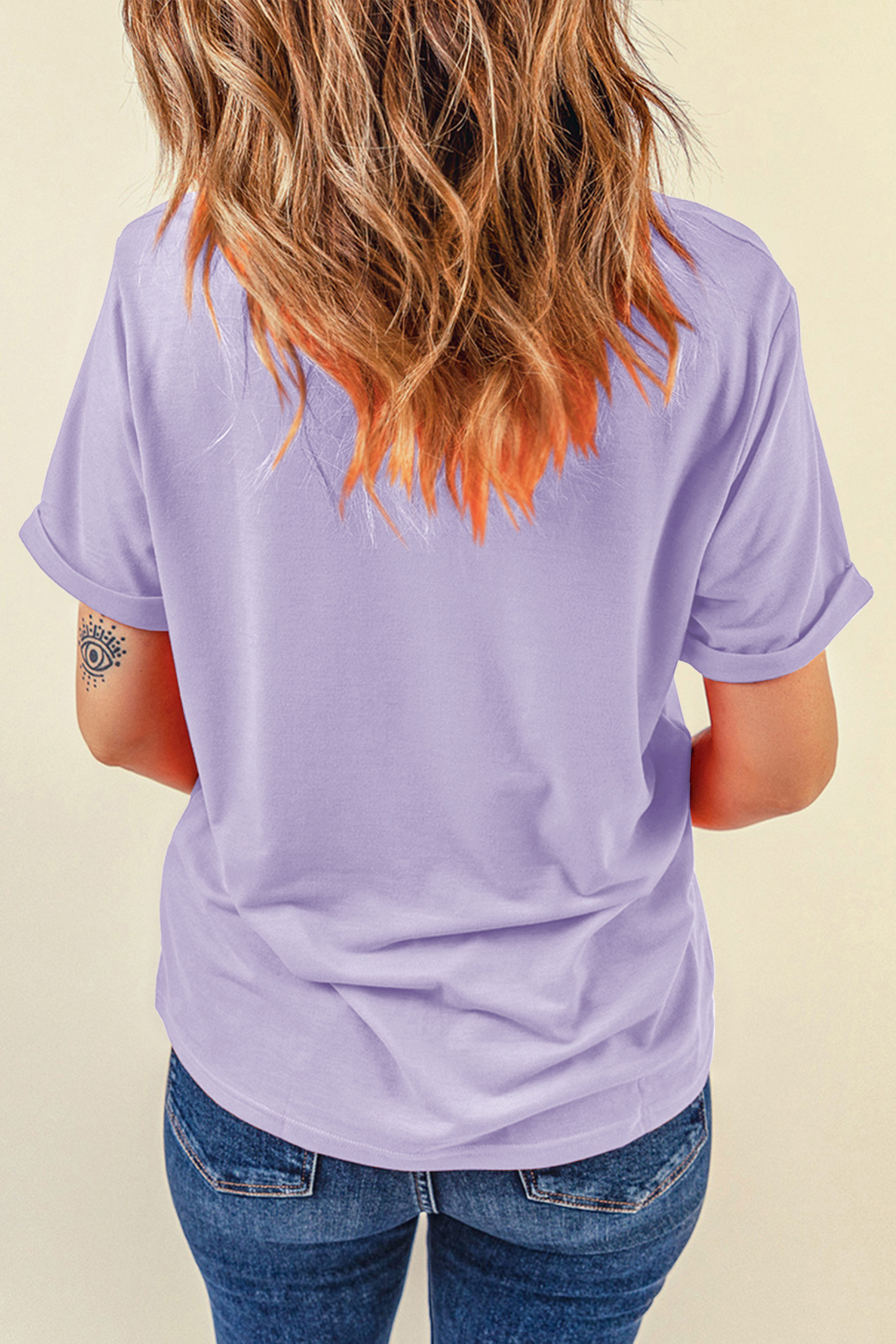 Halloween Pumpkin Graphic Shirt, Cute Orchid Petal Tee - Detail View 2 Halloween Pumpkin Graphic Shirt, Cute Orchid Petal Tee - Detail View 2
