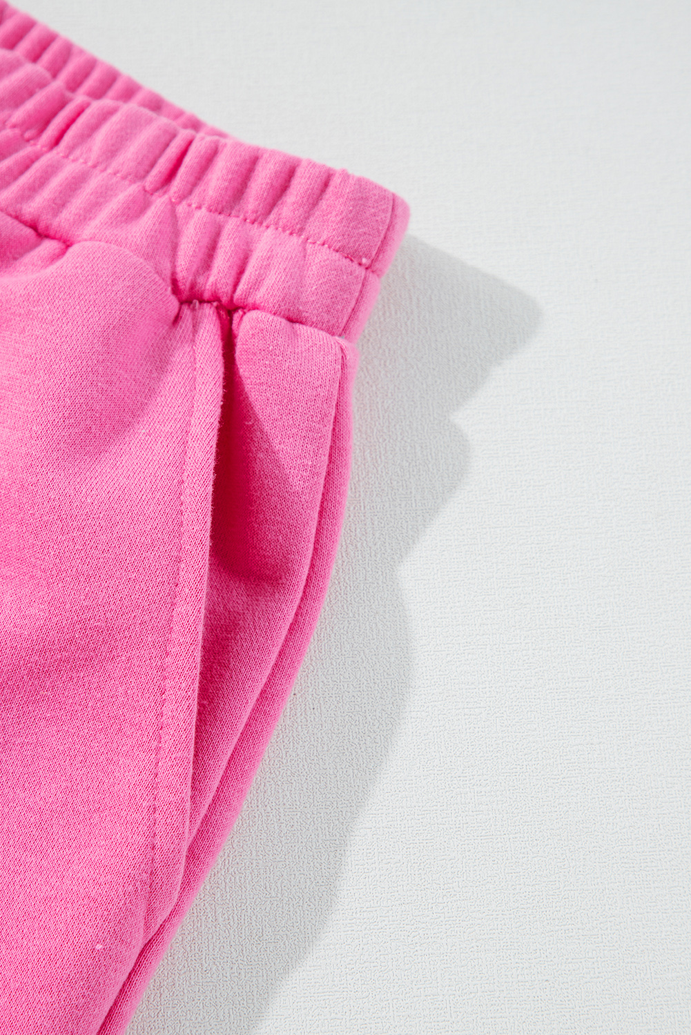 Women's Sachet Pink High Low Patchwork Long Sleeve Top and Shorts Set - Detail View 13 Women's Sachet Pink High Low Patchwork Long Sleeve Top and Shorts Set - Detail View 13